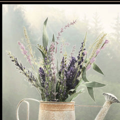 Lavender Watering Can 1 Black Framed Print Wall Art - Homeroots
