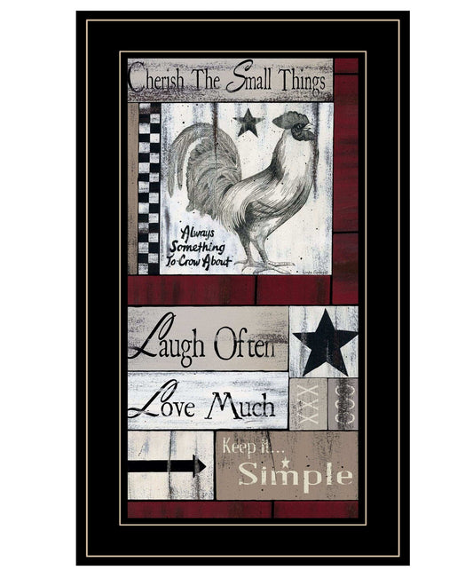 Cherish The Small things 3 Black Framed Print Wall Art - Homeroots - Flyclothing LLC