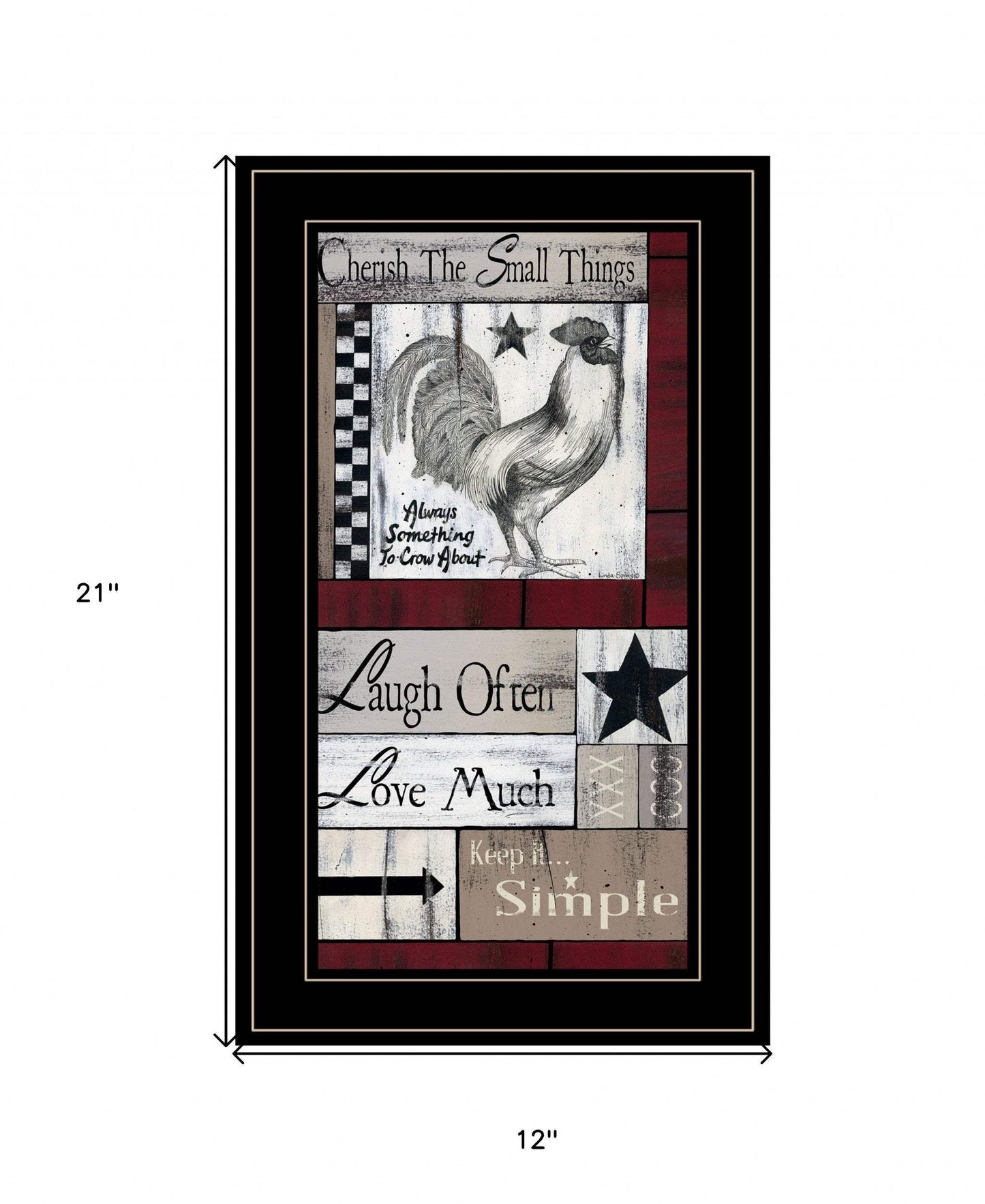 Cherish The Small things 3 Black Framed Print Wall Art - Homeroots - Flyclothing LLC