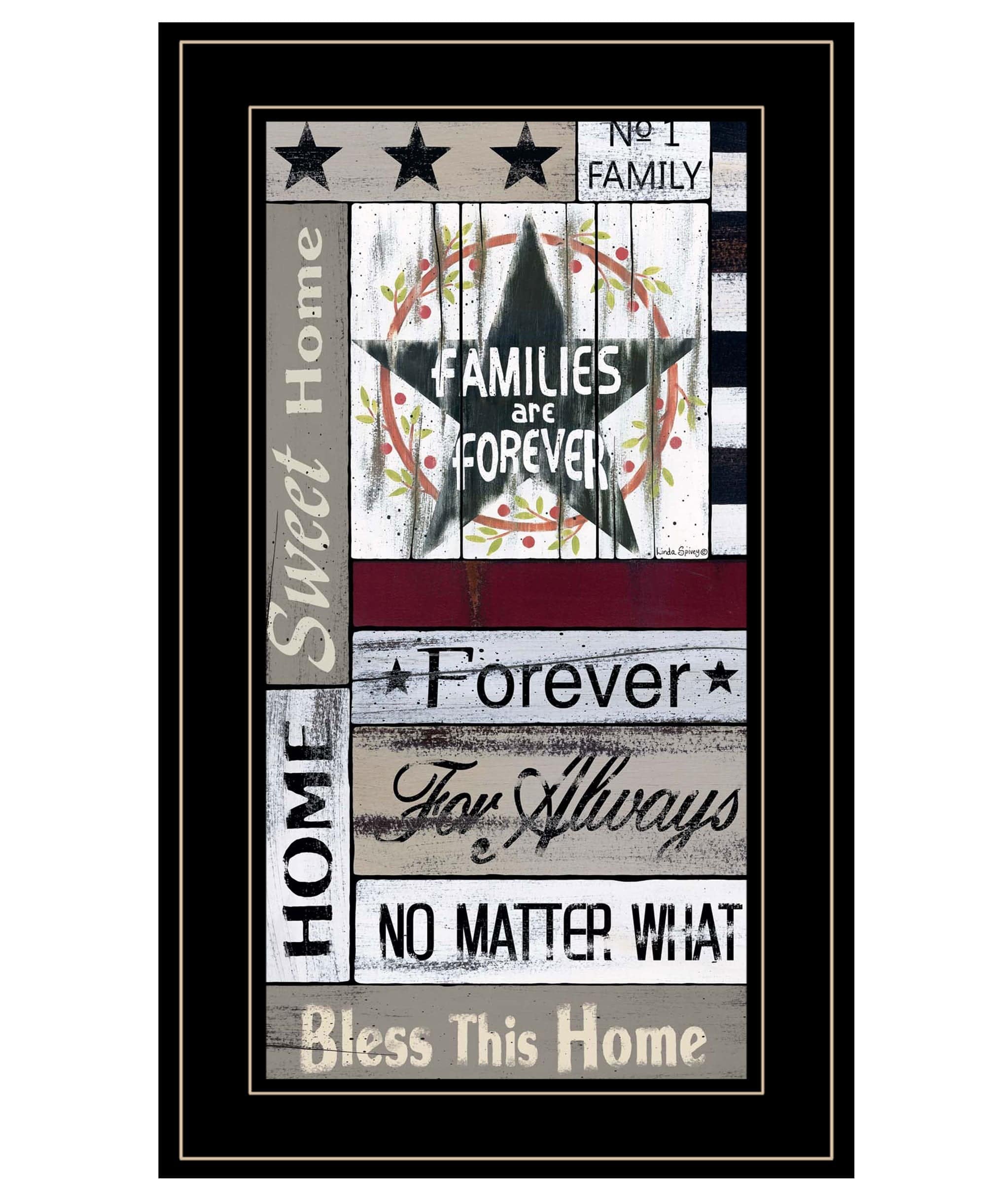 Families are Forever 4 Black Framed Print Wall Art - Homeroots