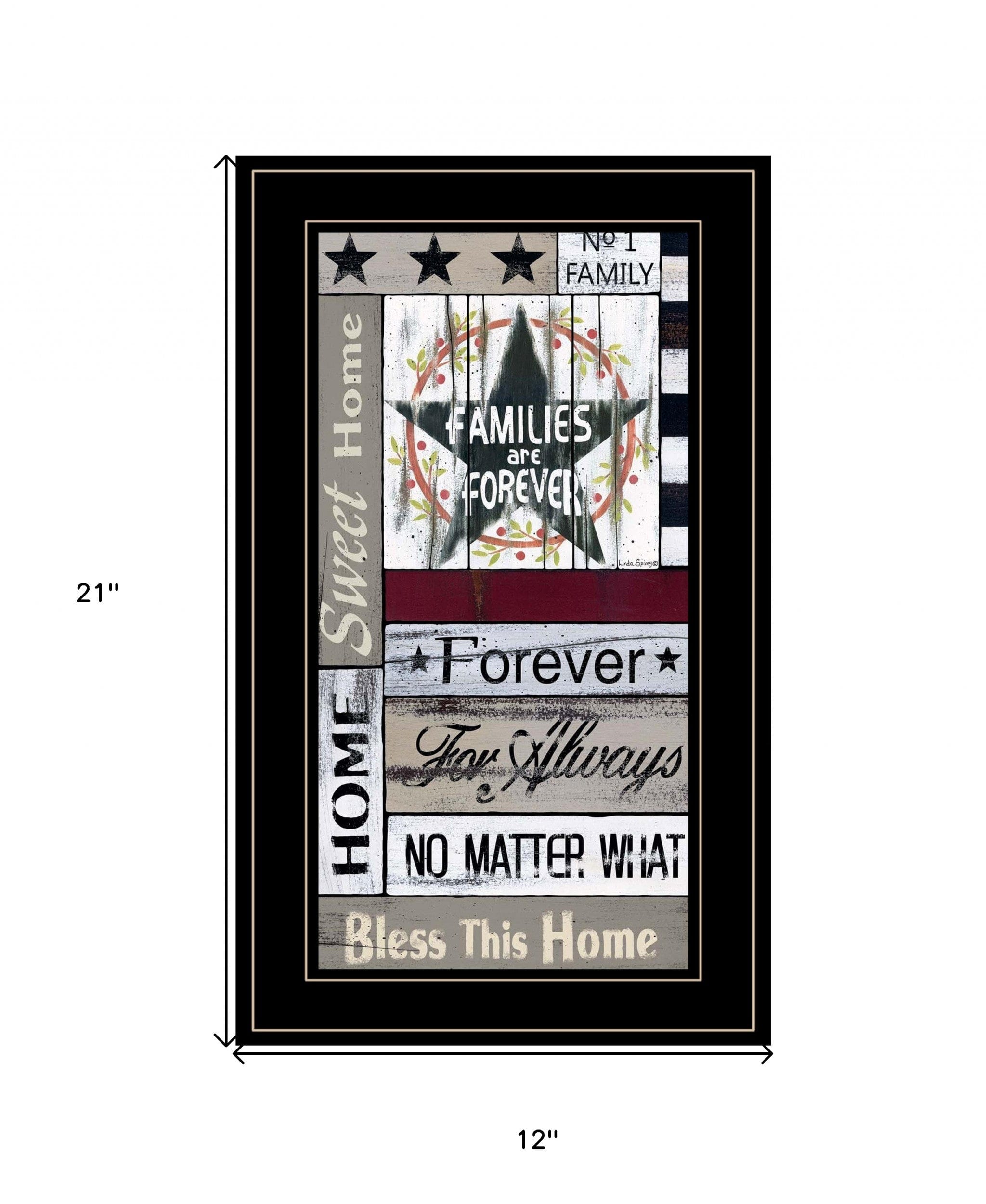 Families are Forever 4 Black Framed Print Wall Art - Homeroots
