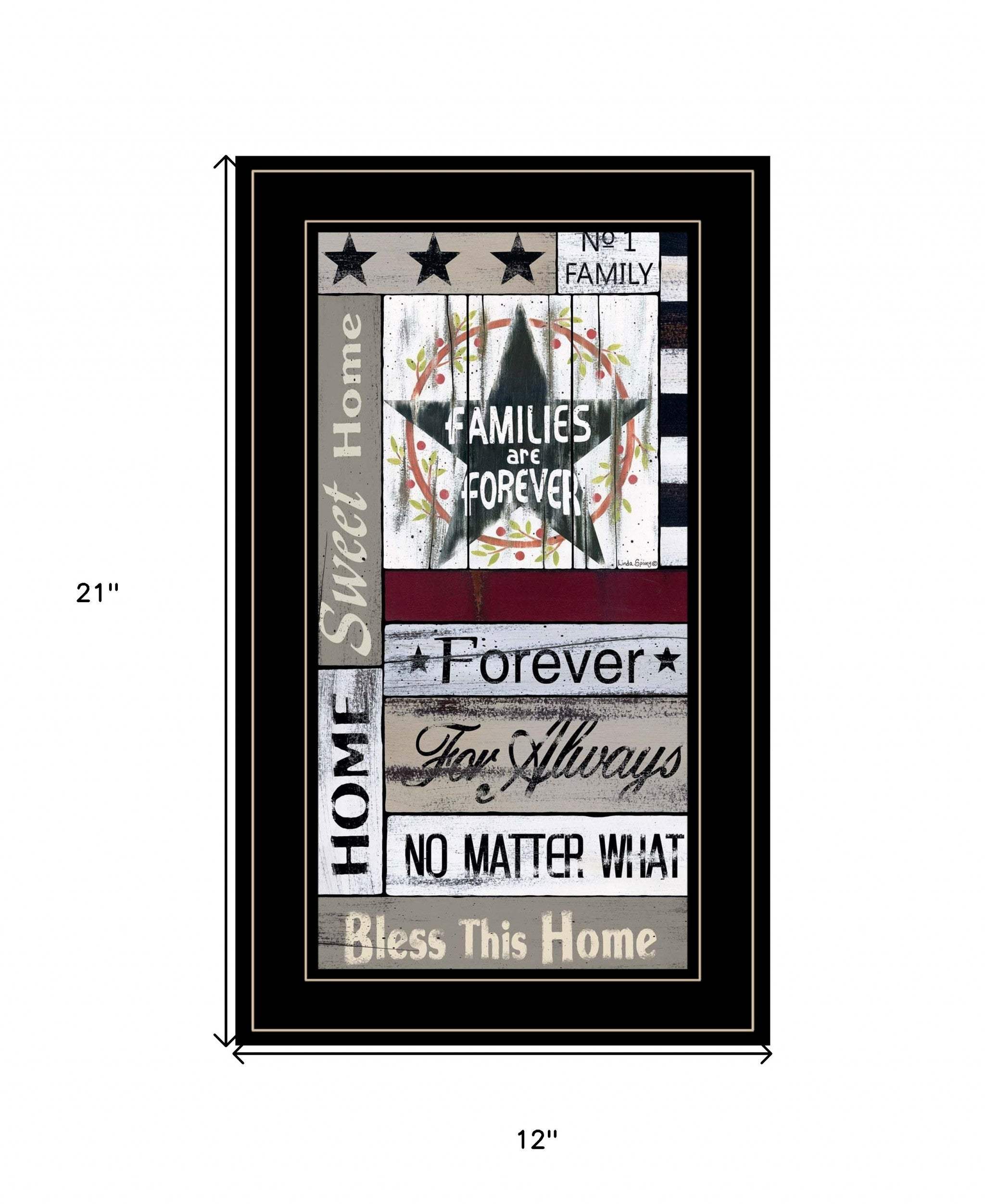 Families are Forever 4 Black Framed Print Wall Art - Homeroots - Flyclothing LLC