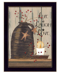 Live Laugh and Love 1 Black Framed Print Wall Art - Homeroots
