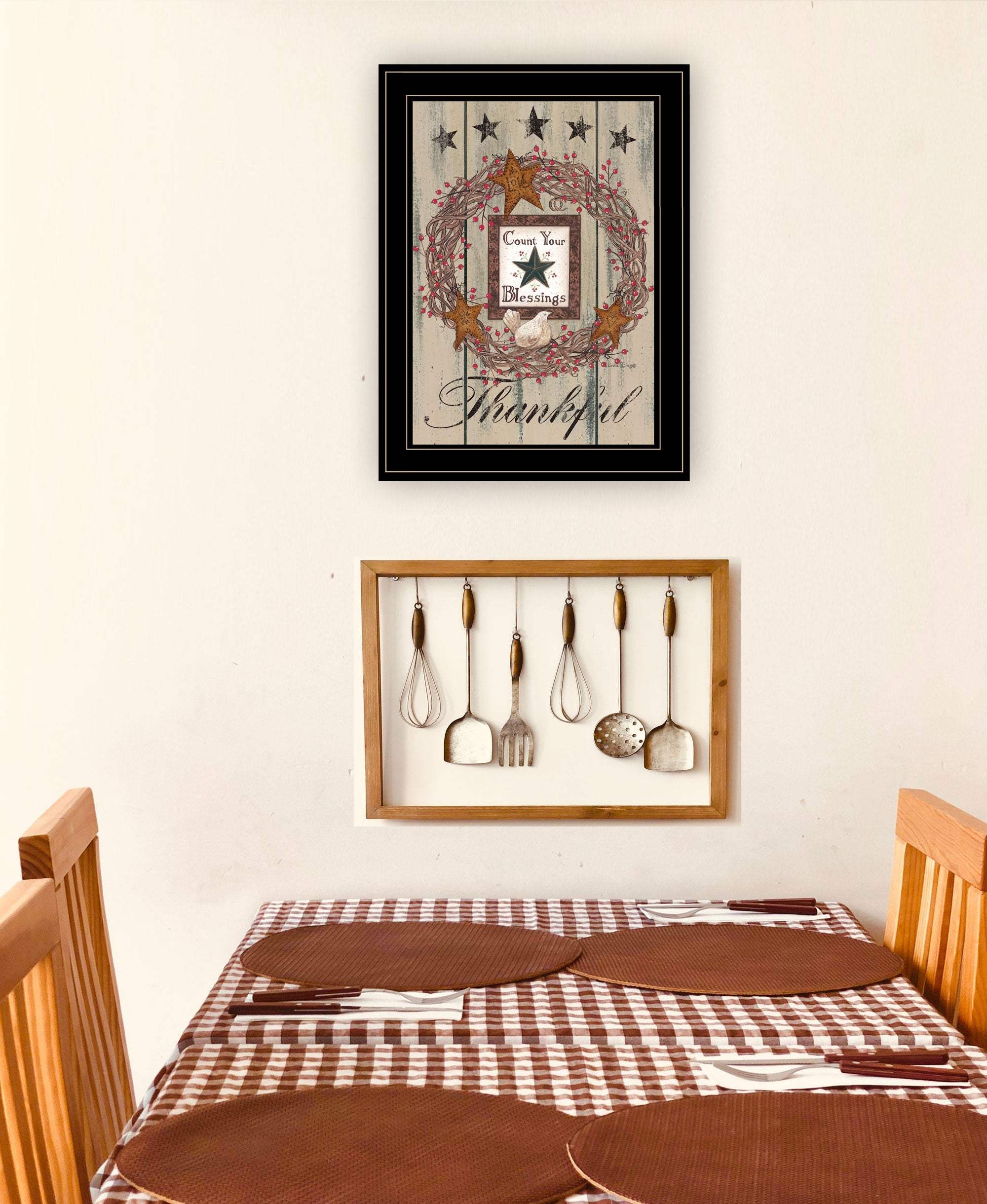 Count your Blessings 2 Black Framed Print Wall Art - Homeroots - Flyclothing LLC