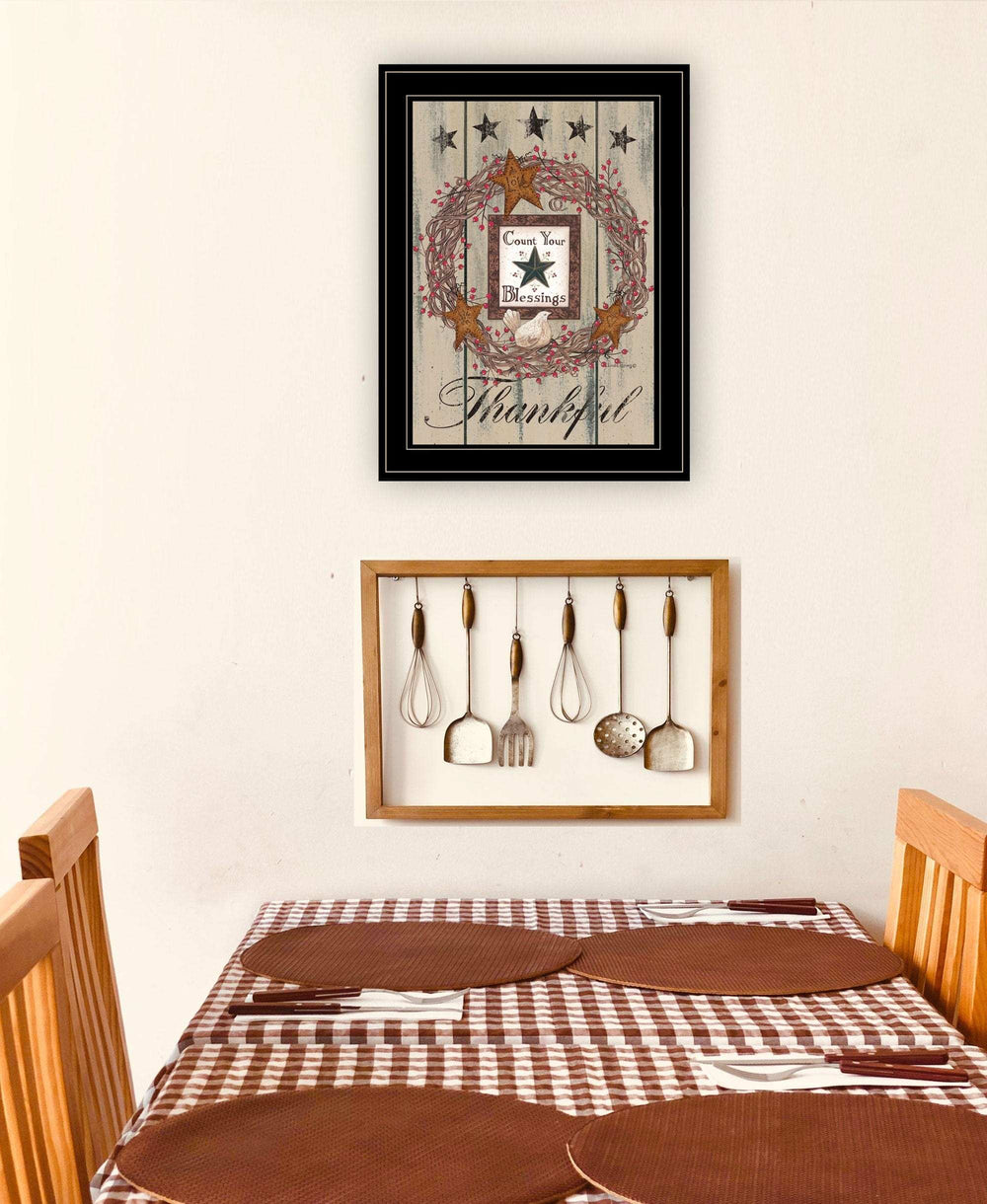 Count your Blessings 2 Black Framed Print Wall Art - Homeroots - Flyclothing LLC