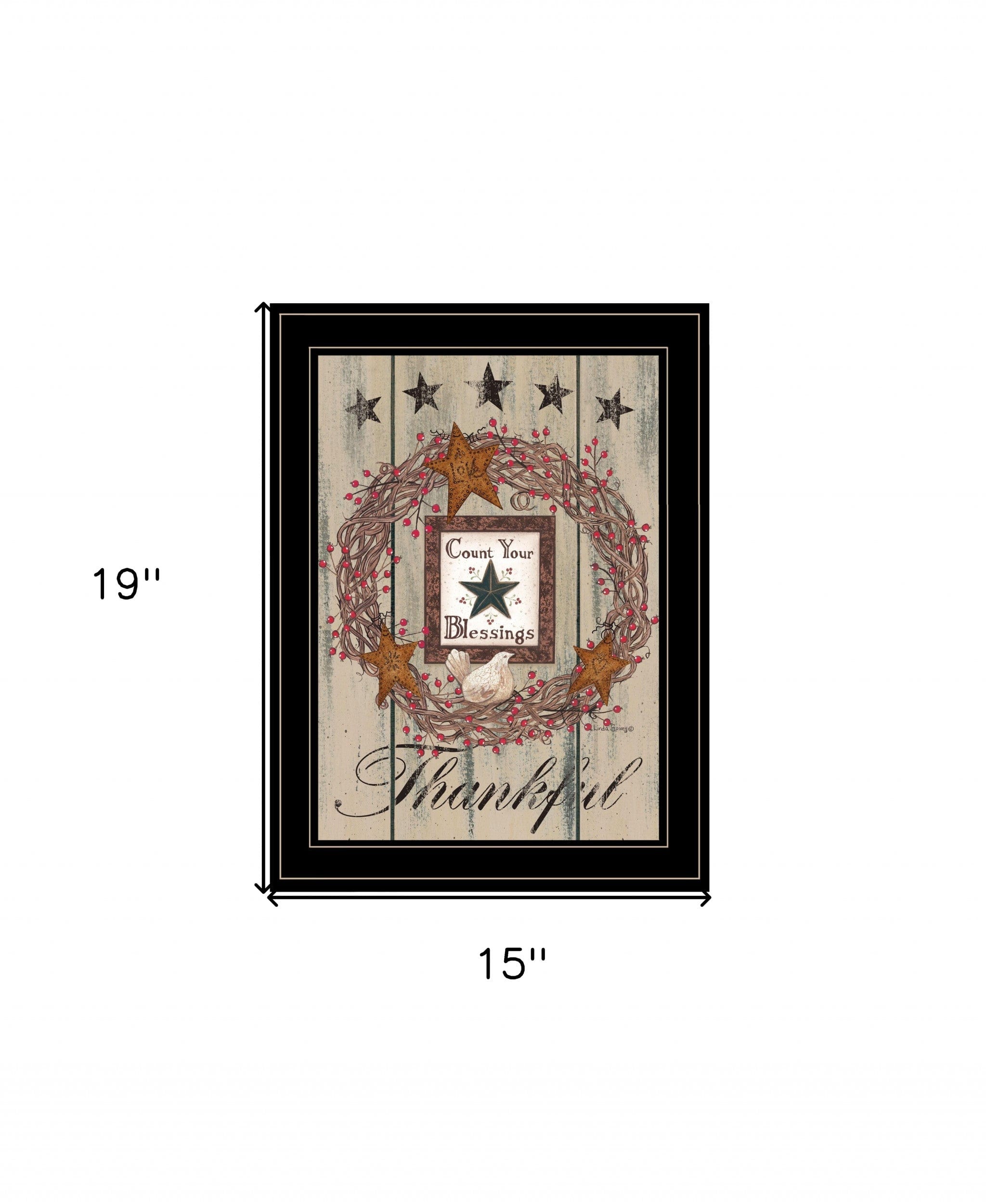 Count your Blessings 2 Black Framed Print Wall Art - Homeroots