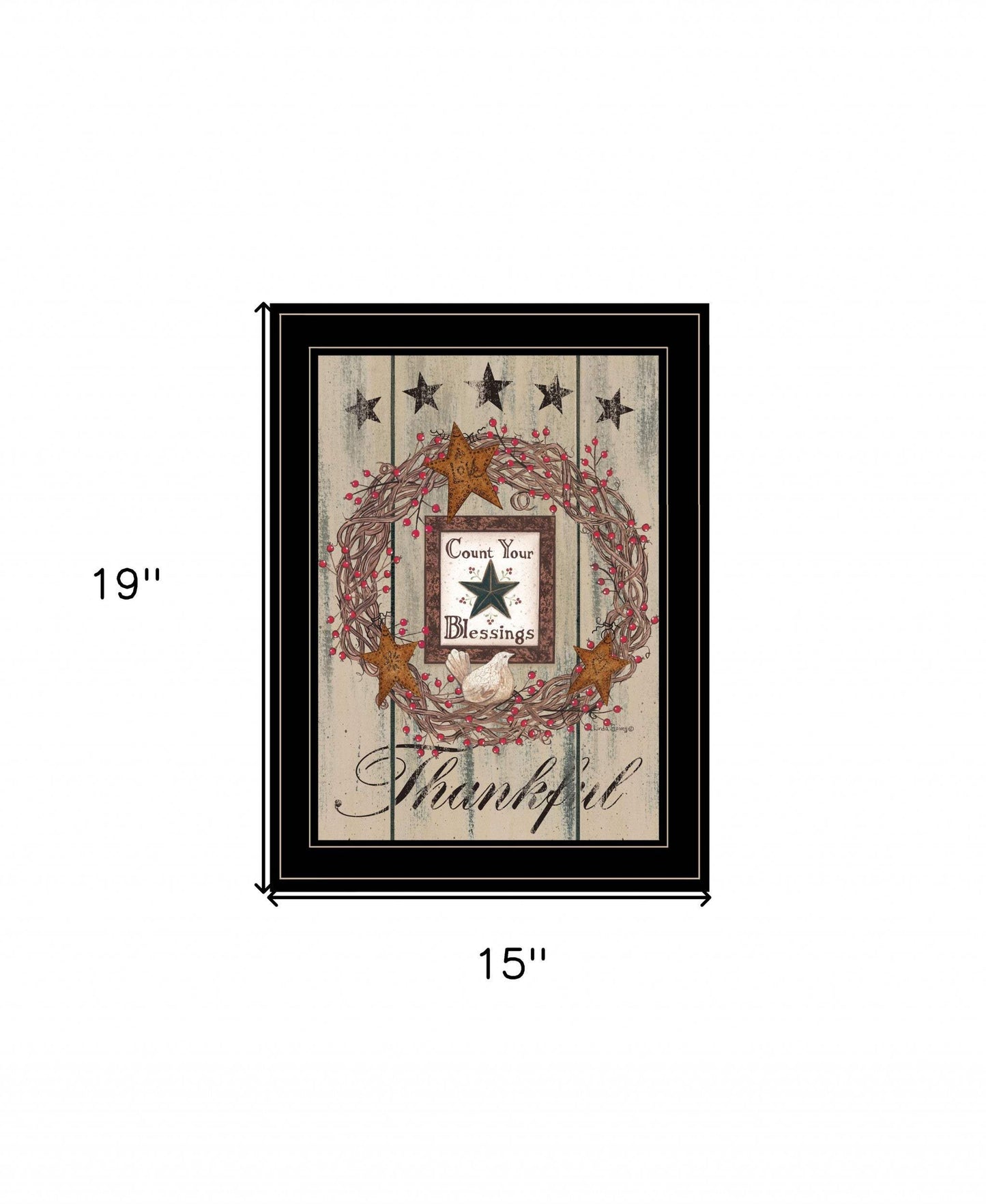 Count your Blessings 2 Black Framed Print Wall Art - Homeroots - Flyclothing LLC