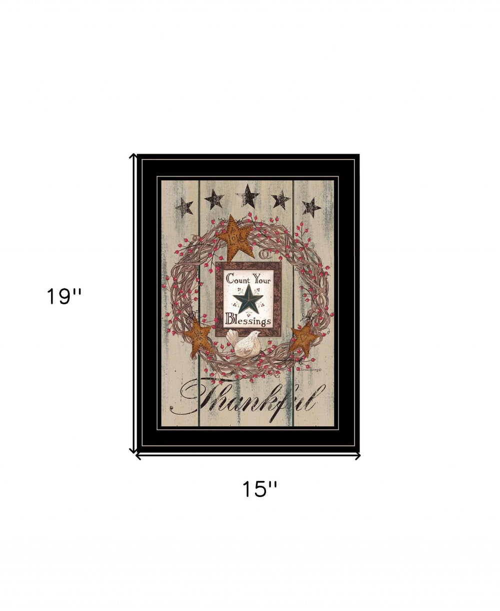 Count your Blessings 2 Black Framed Print Wall Art - Homeroots - Flyclothing LLC