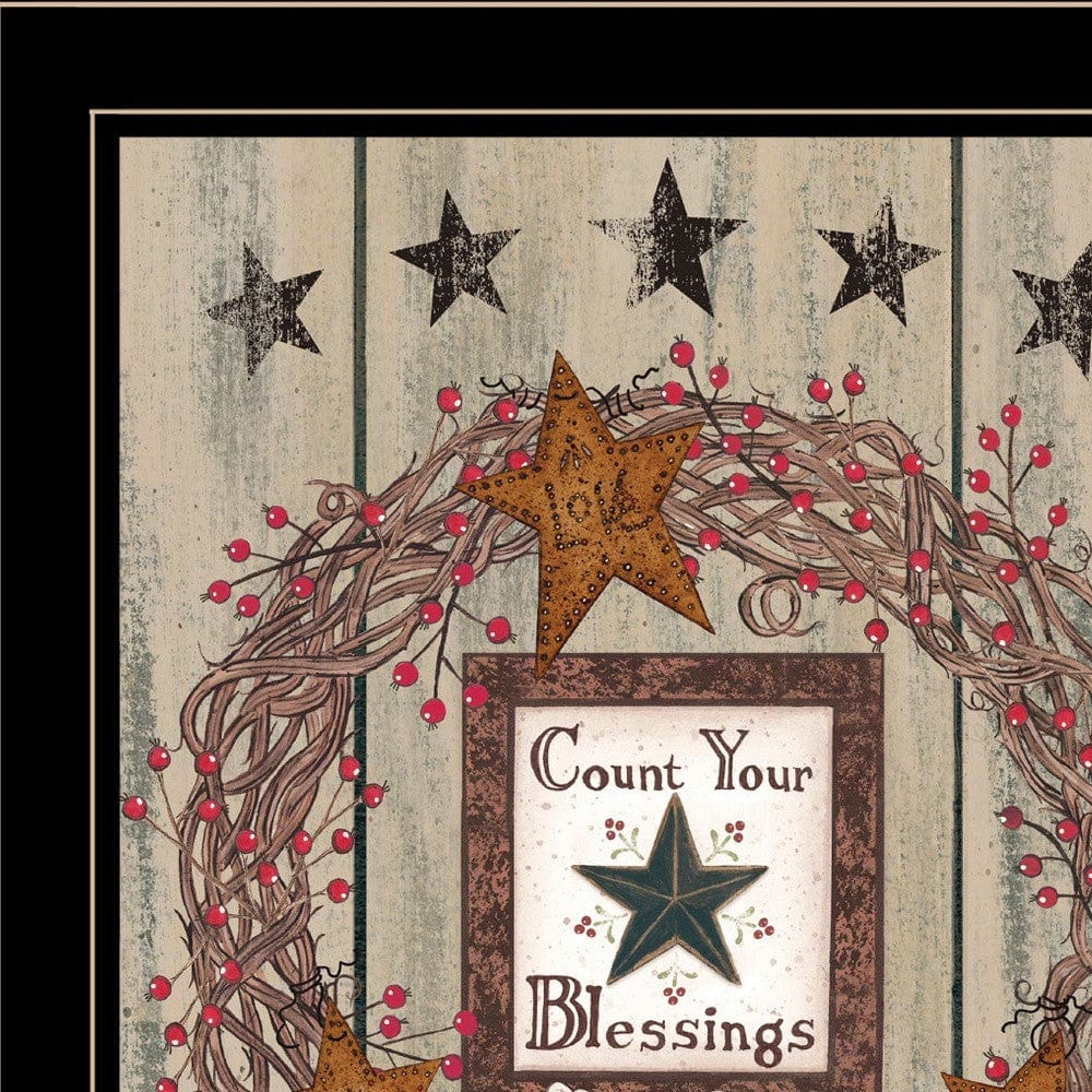 Count your Blessings 2 Black Framed Print Wall Art - Homeroots