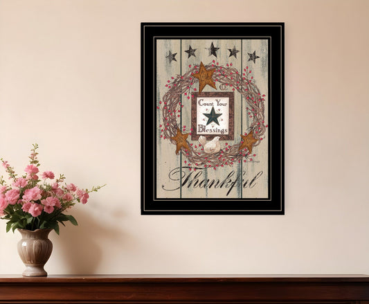 Count your Blessings 2 Black Framed Print Wall Art - Homeroots