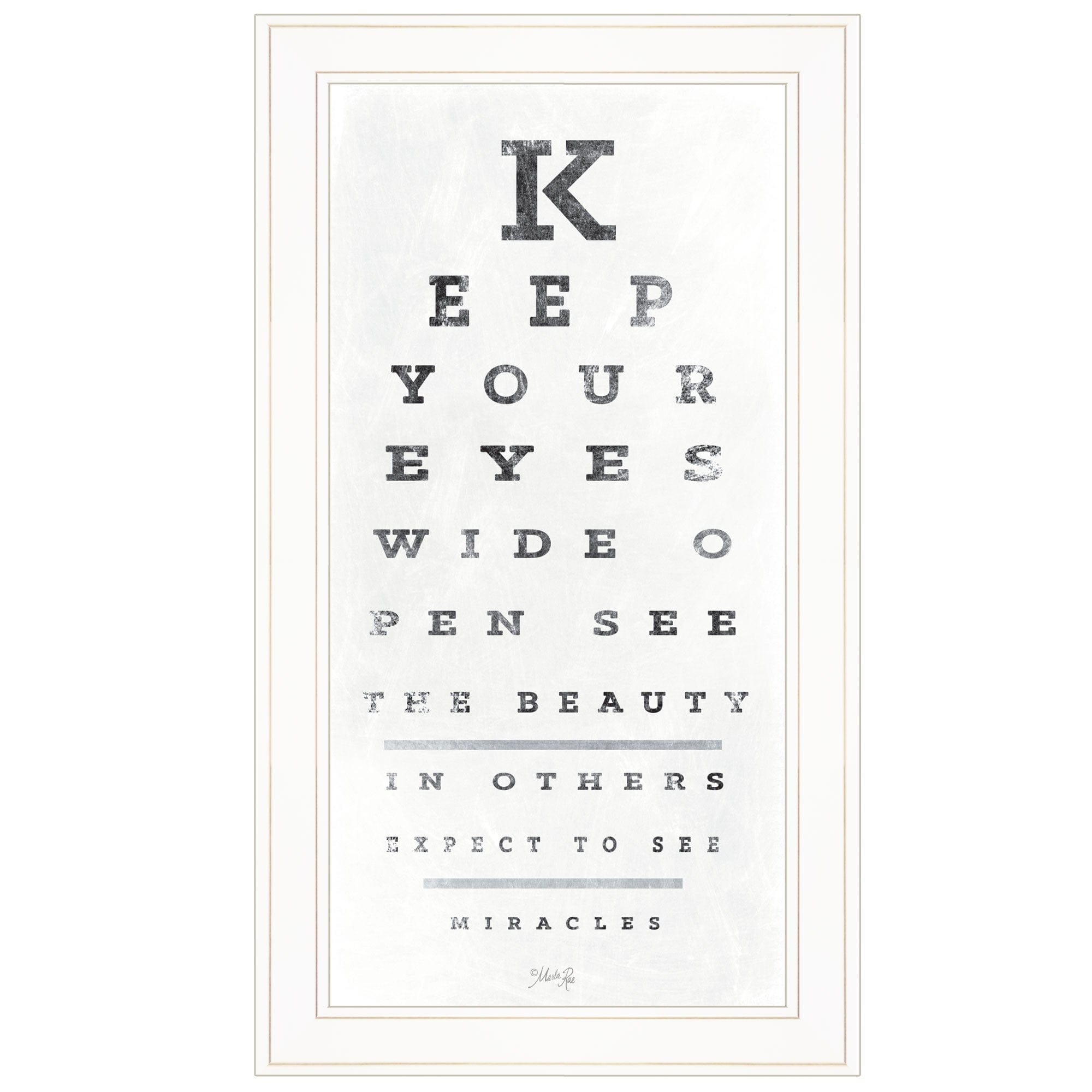 Eye Chart II 2 White Framed Print Wall Art - Homeroots