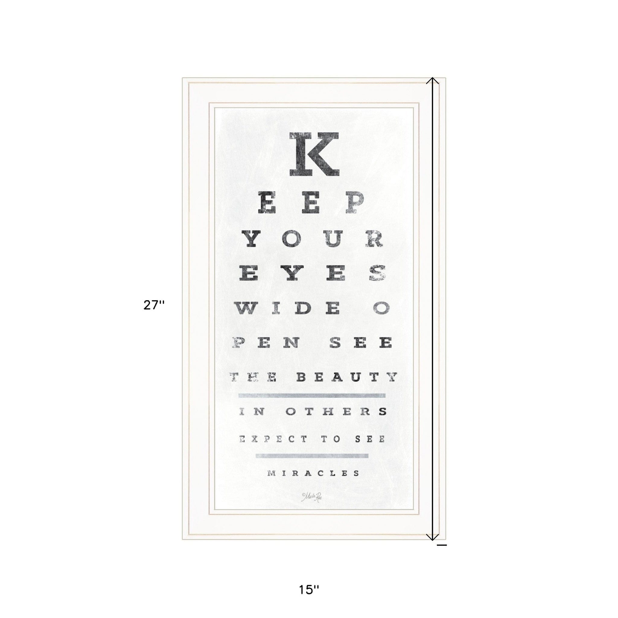Eye Chart II 2 White Framed Print Wall Art - Homeroots