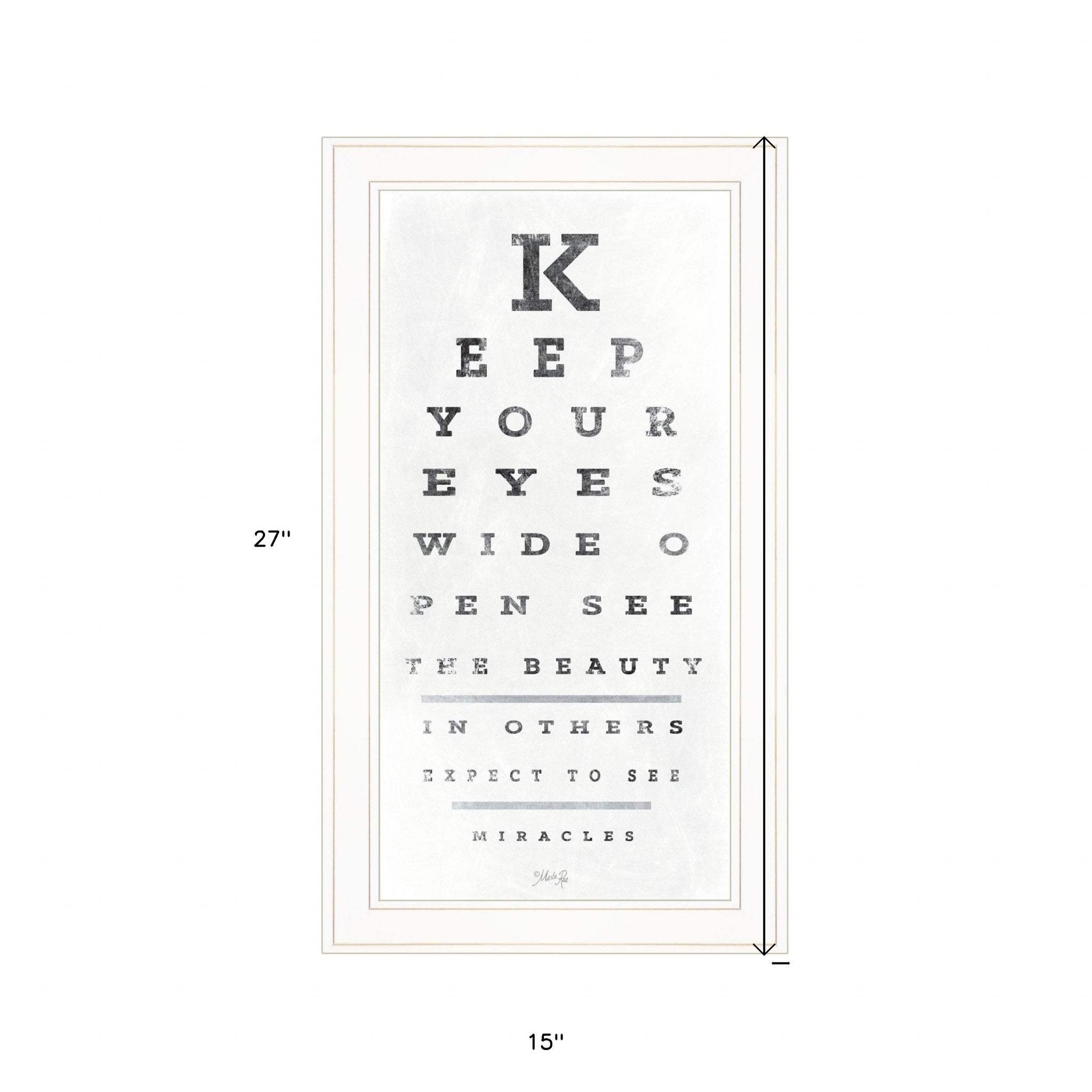 Eye Chart II 2 White Framed Print Wall Art - Homeroots - Flyclothing LLC