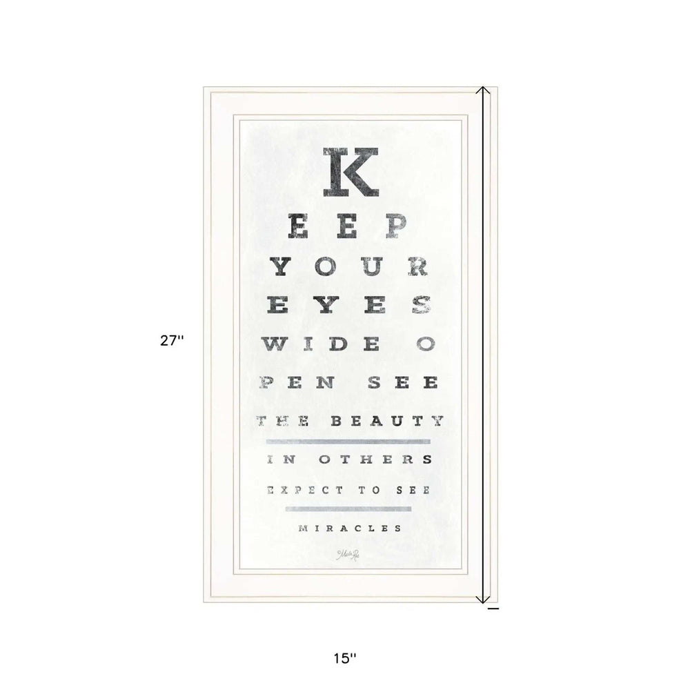 Eye Chart II 2 White Framed Print Wall Art - Homeroots - Flyclothing LLC