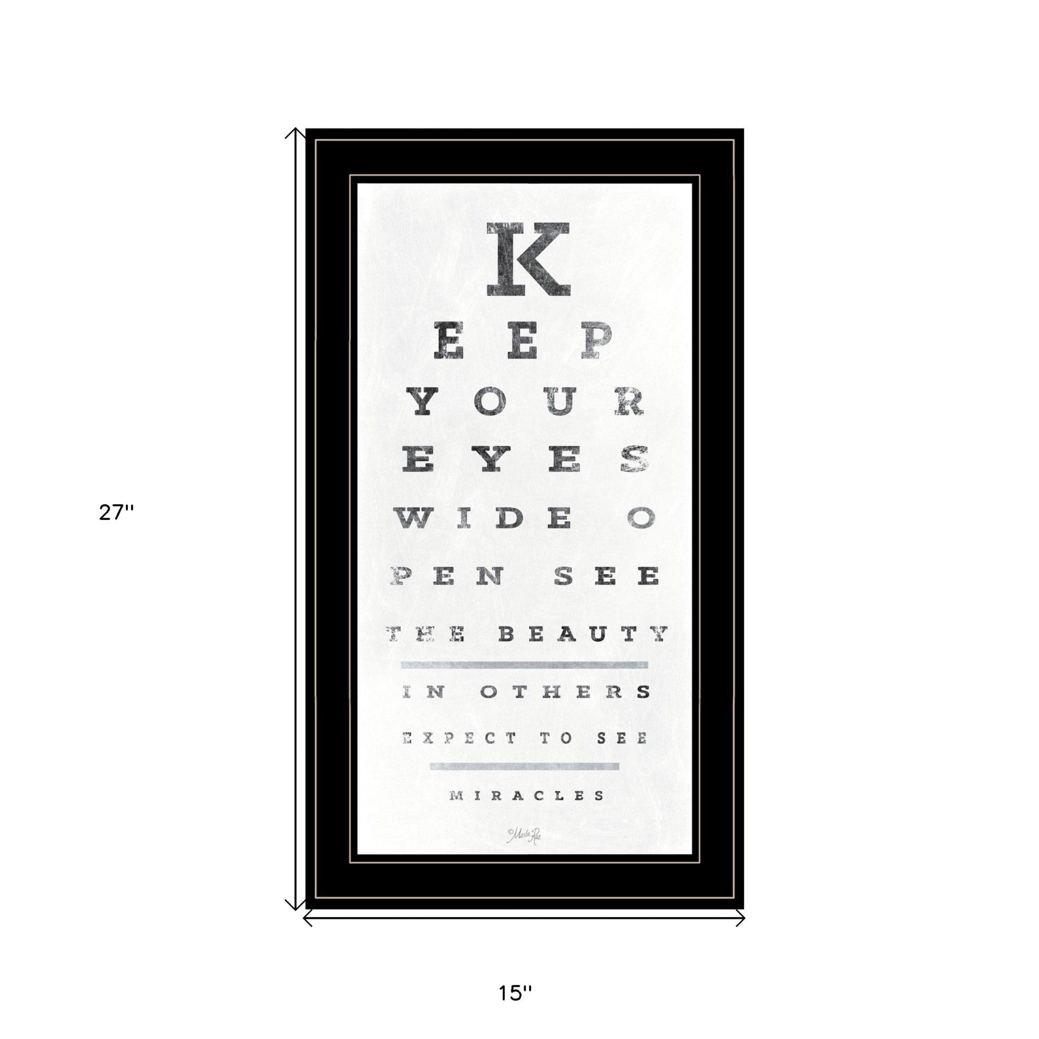 Eye Chart II 3 Black Framed Print Wall Art - Homeroots