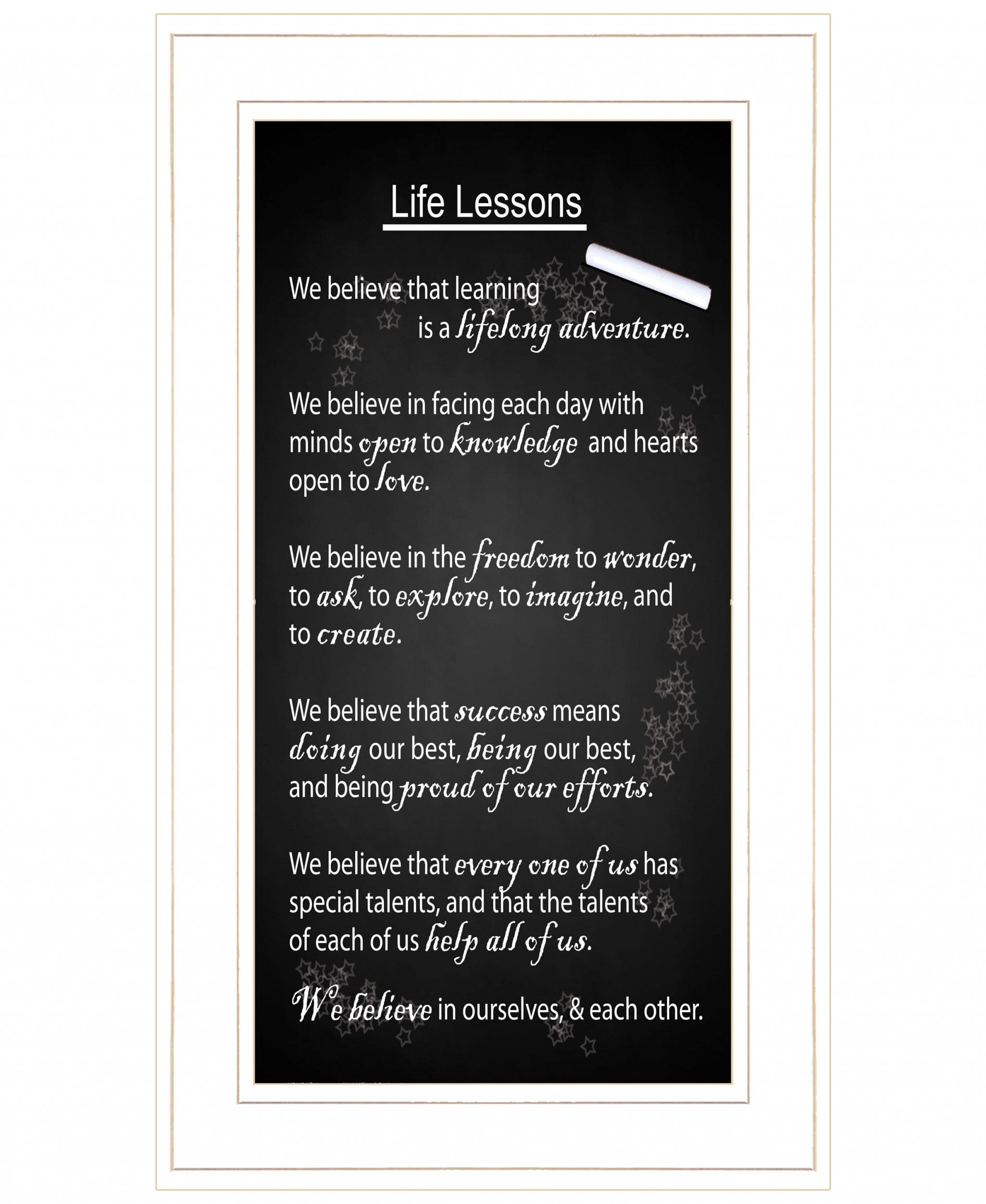 Life Lessons 3 White Framed Print Wall Art - Homeroots