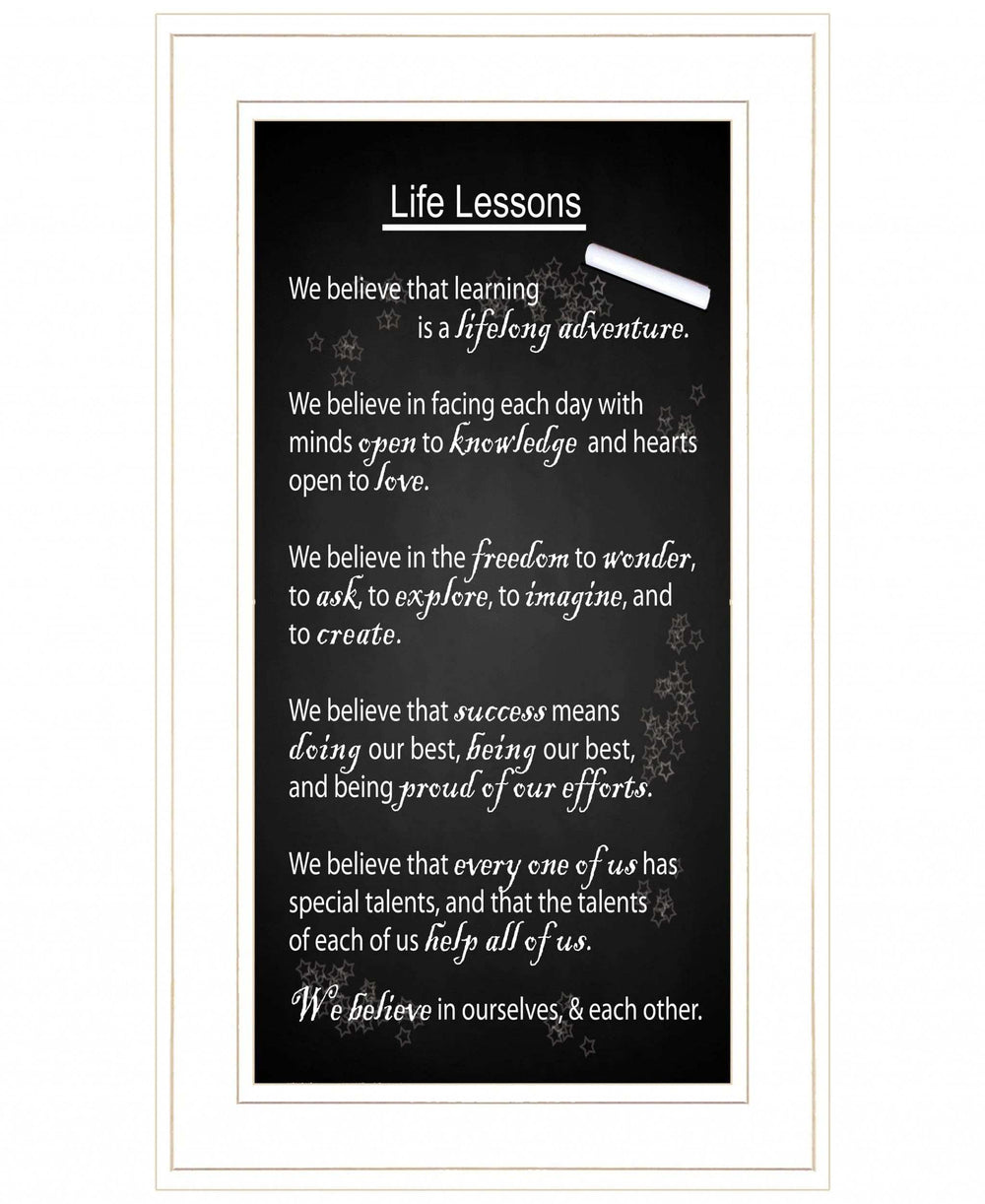 Life Lessons 3 White Framed Print Wall Art - Homeroots - Flyclothing LLC