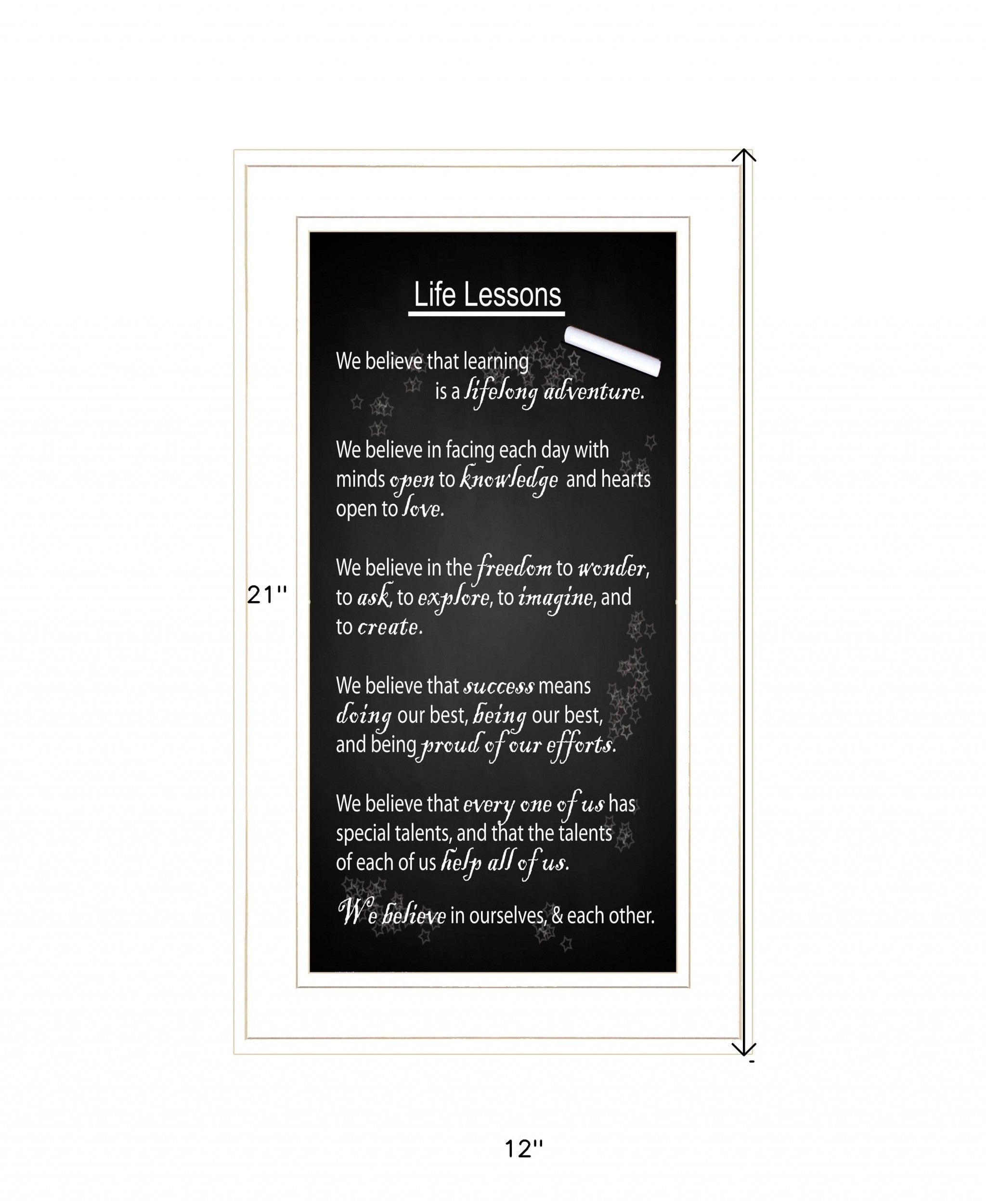 Life Lessons 3 White Framed Print Wall Art - Homeroots