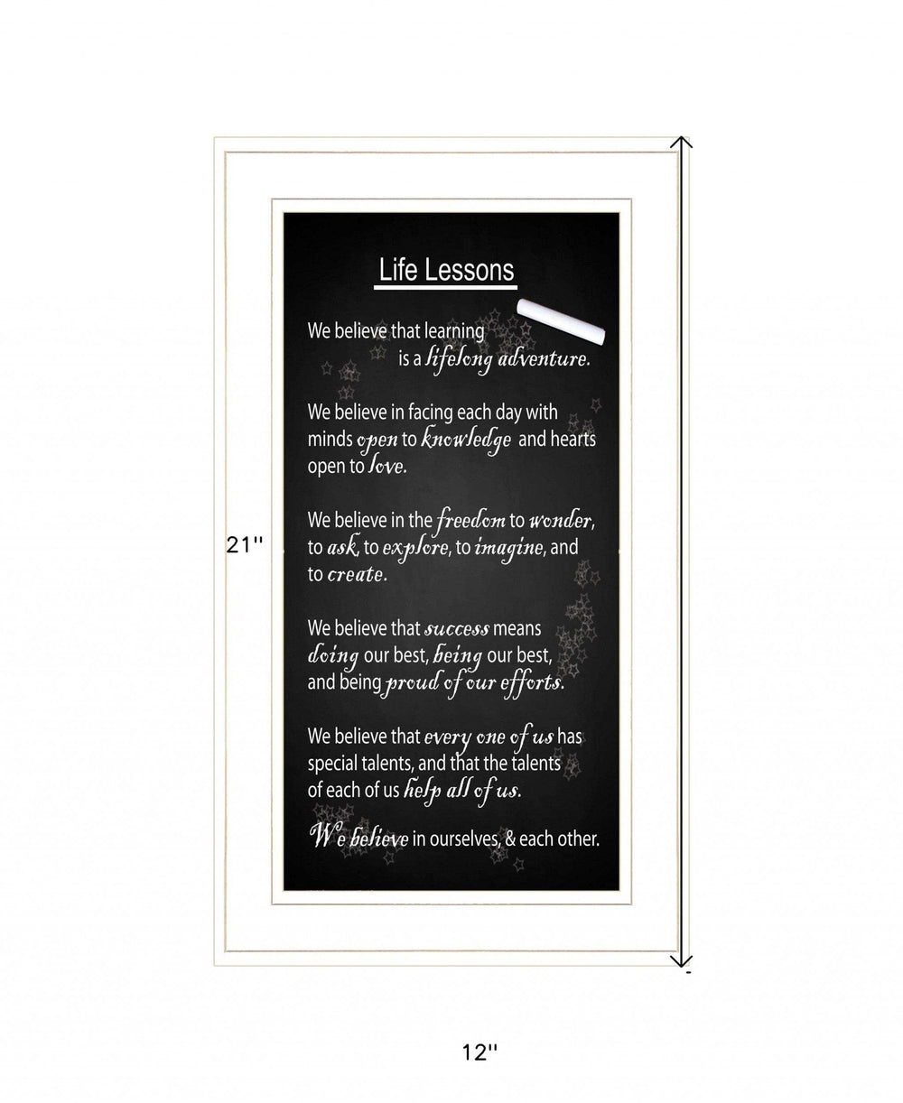 Life Lessons 3 White Framed Print Wall Art - Homeroots - Flyclothing LLC