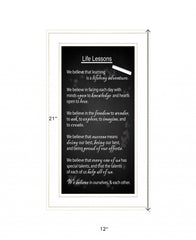 Life Lessons 3 White Framed Print Wall Art - Homeroots