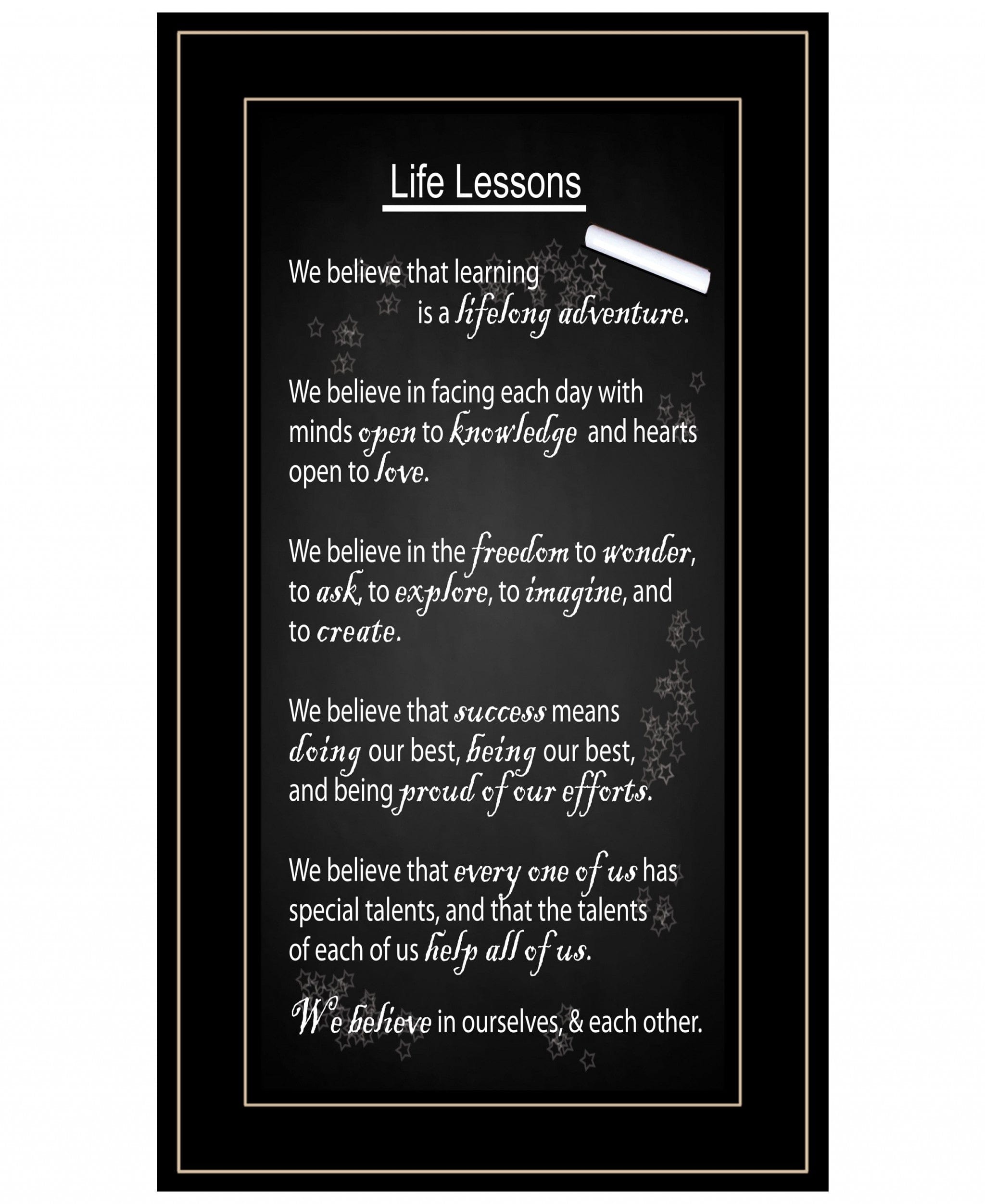Life Lessons 4 Black Framed Print Wall Art - Homeroots
