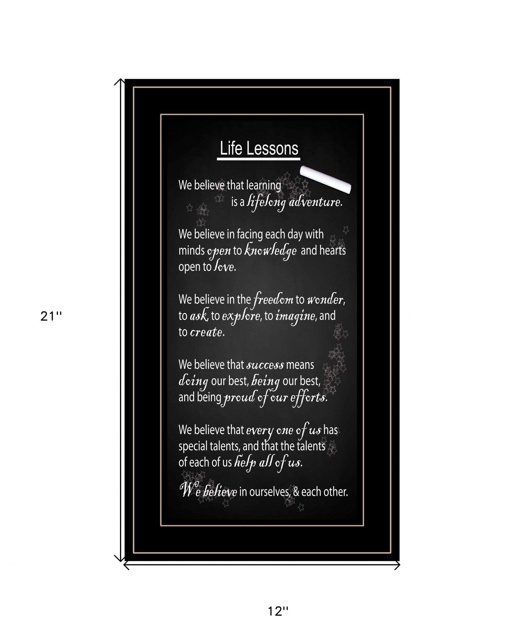 Life Lessons 4 Black Framed Print Wall Art - Homeroots