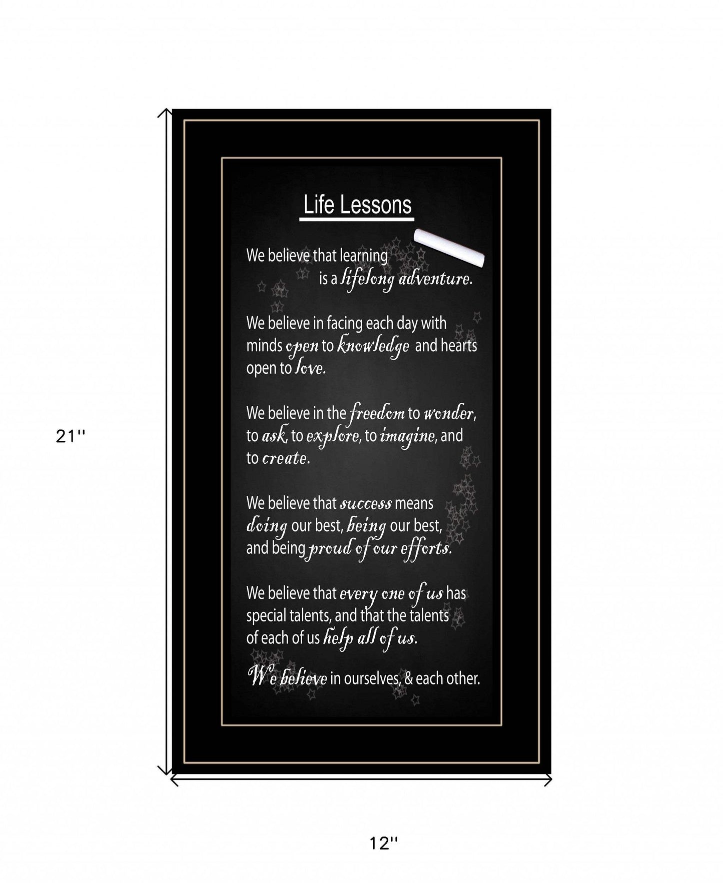 Life Lessons 4 Black Framed Print Wall Art - Homeroots - Flyclothing LLC