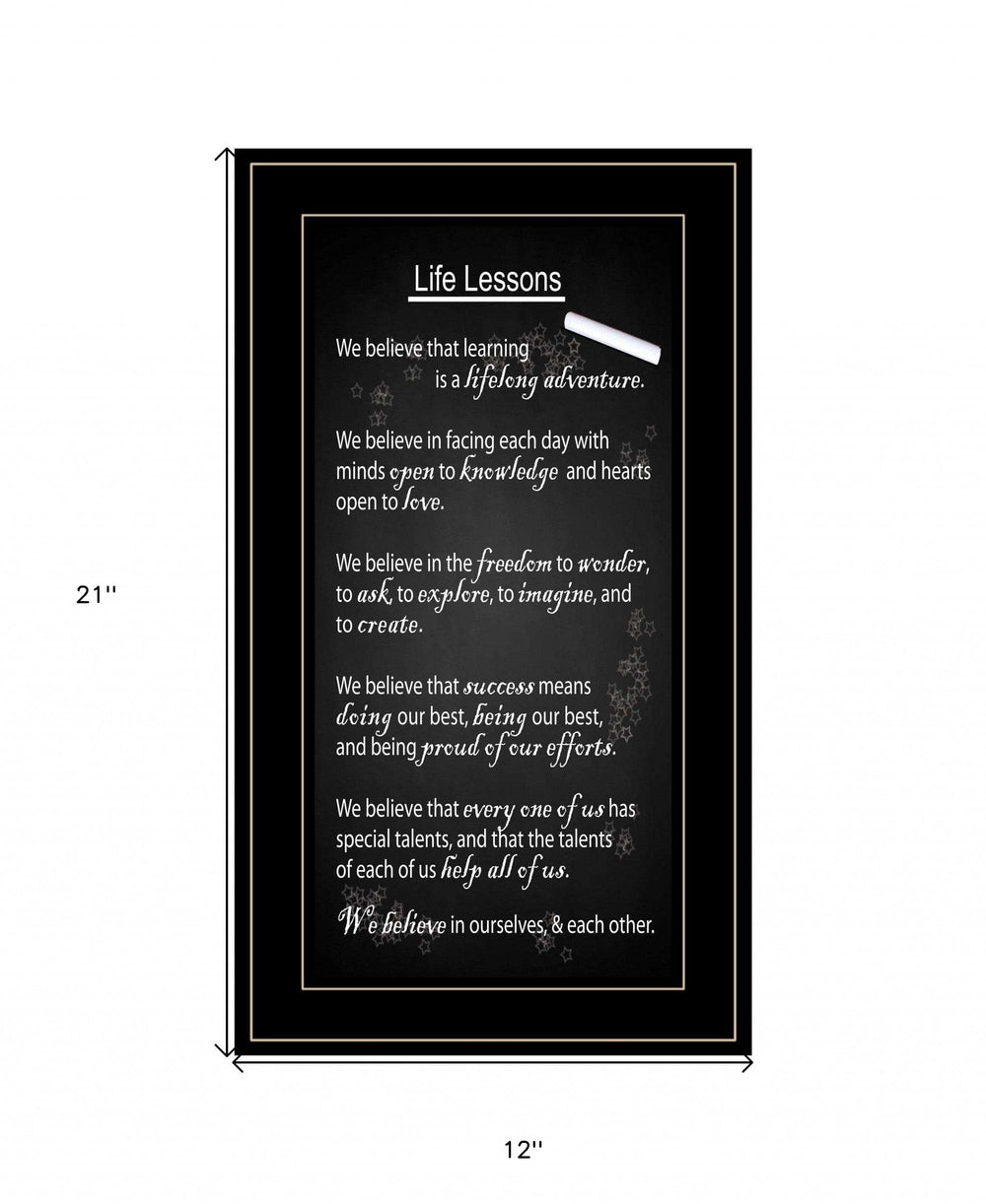 Life Lessons 4 Black Framed Print Wall Art - Homeroots - Flyclothing LLC