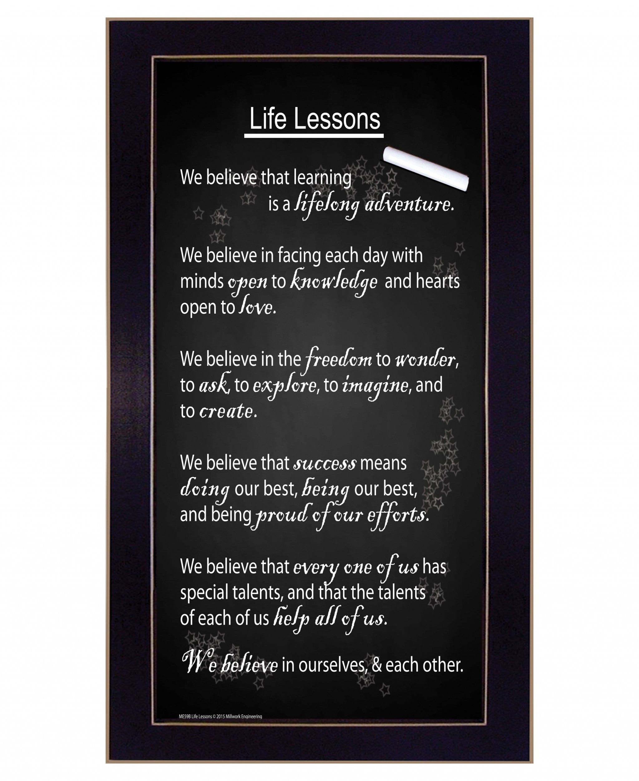 Life Lessons 5 Black Framed Print Wall Art - Homeroots