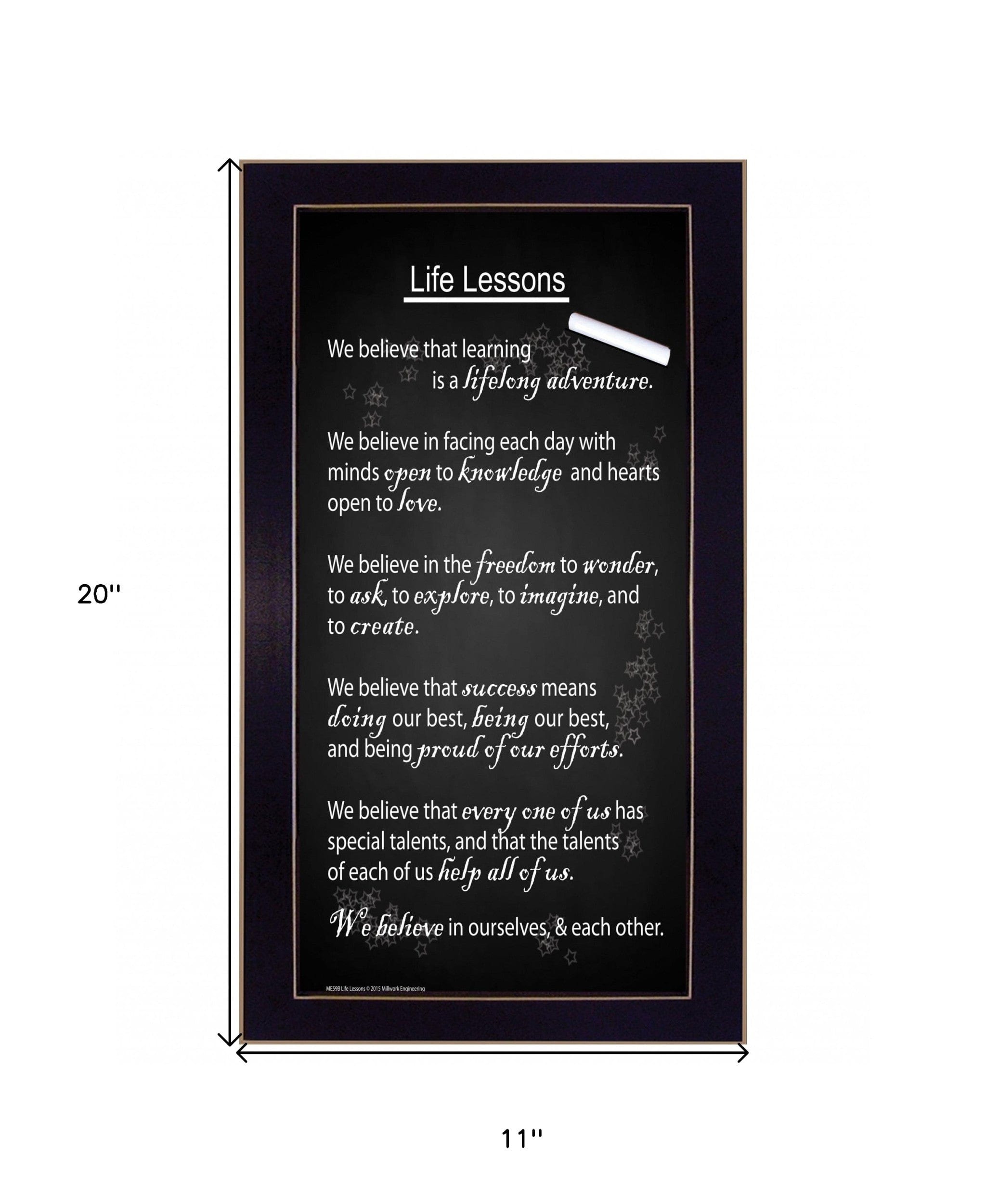Life Lessons 5 Black Framed Print Wall Art - Homeroots