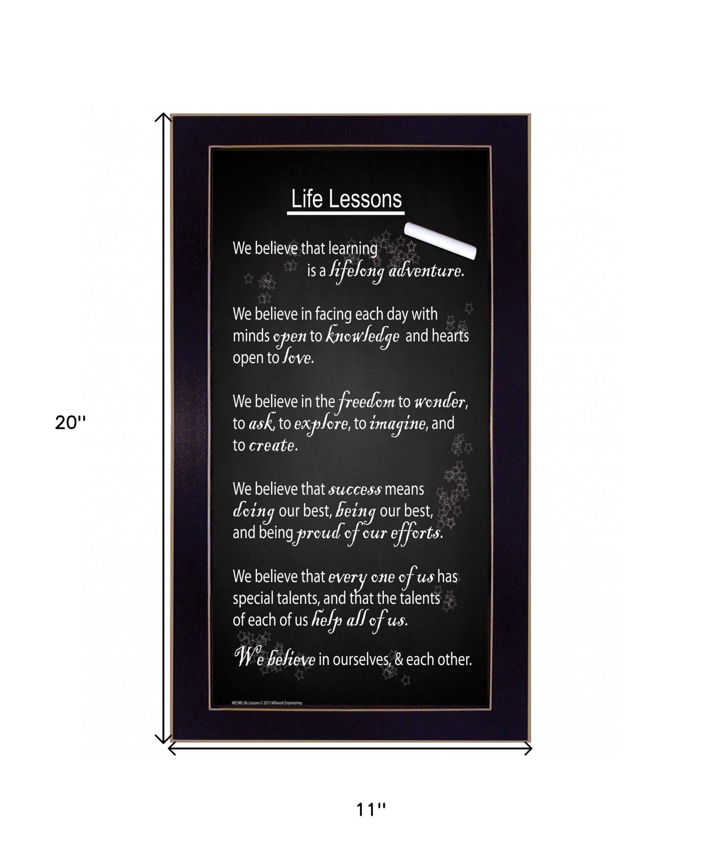 Life Lessons 5 Black Framed Print Wall Art - Homeroots - Flyclothing LLC