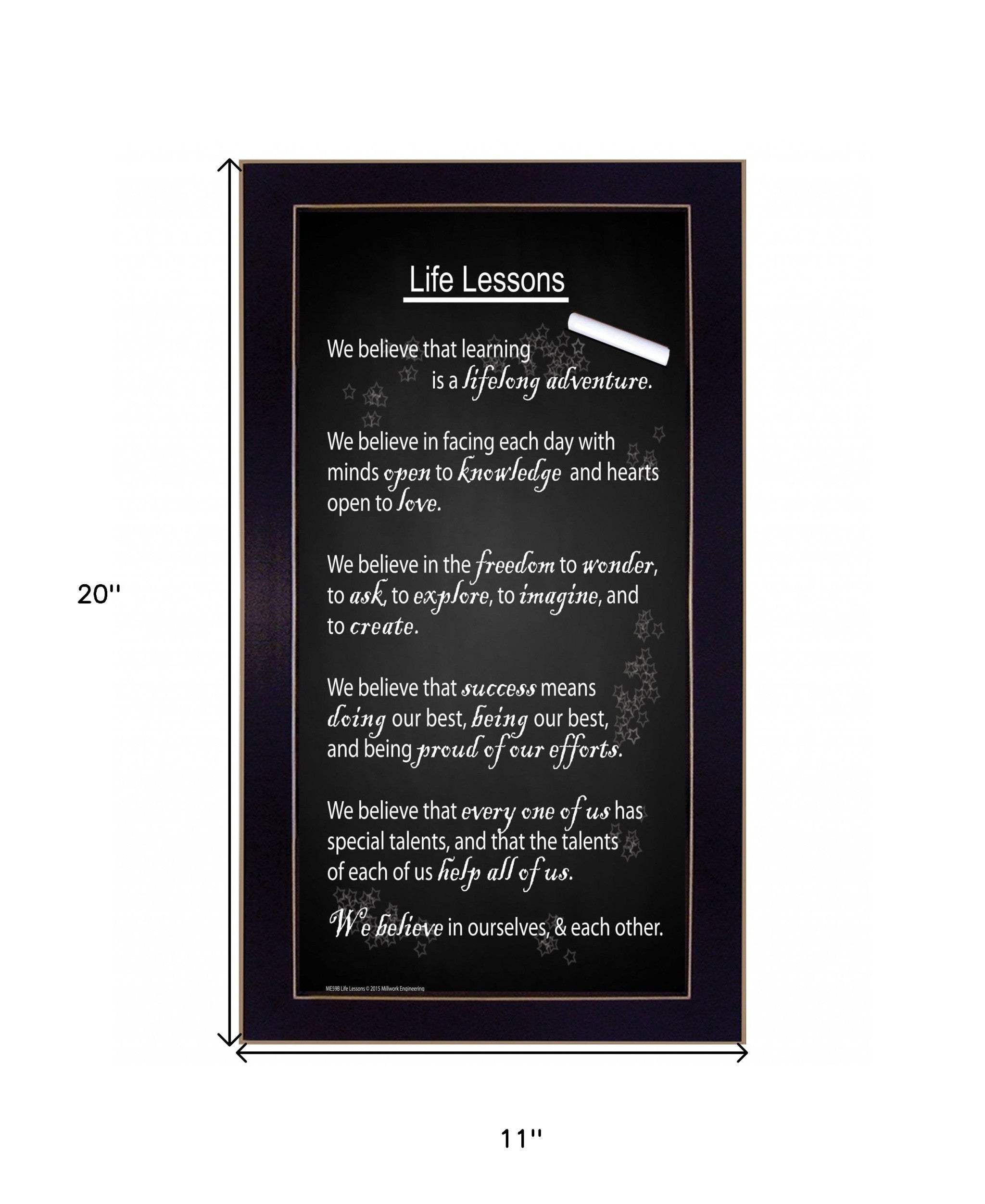 Life Lessons 5 Black Framed Print Wall Art - Homeroots - Flyclothing LLC