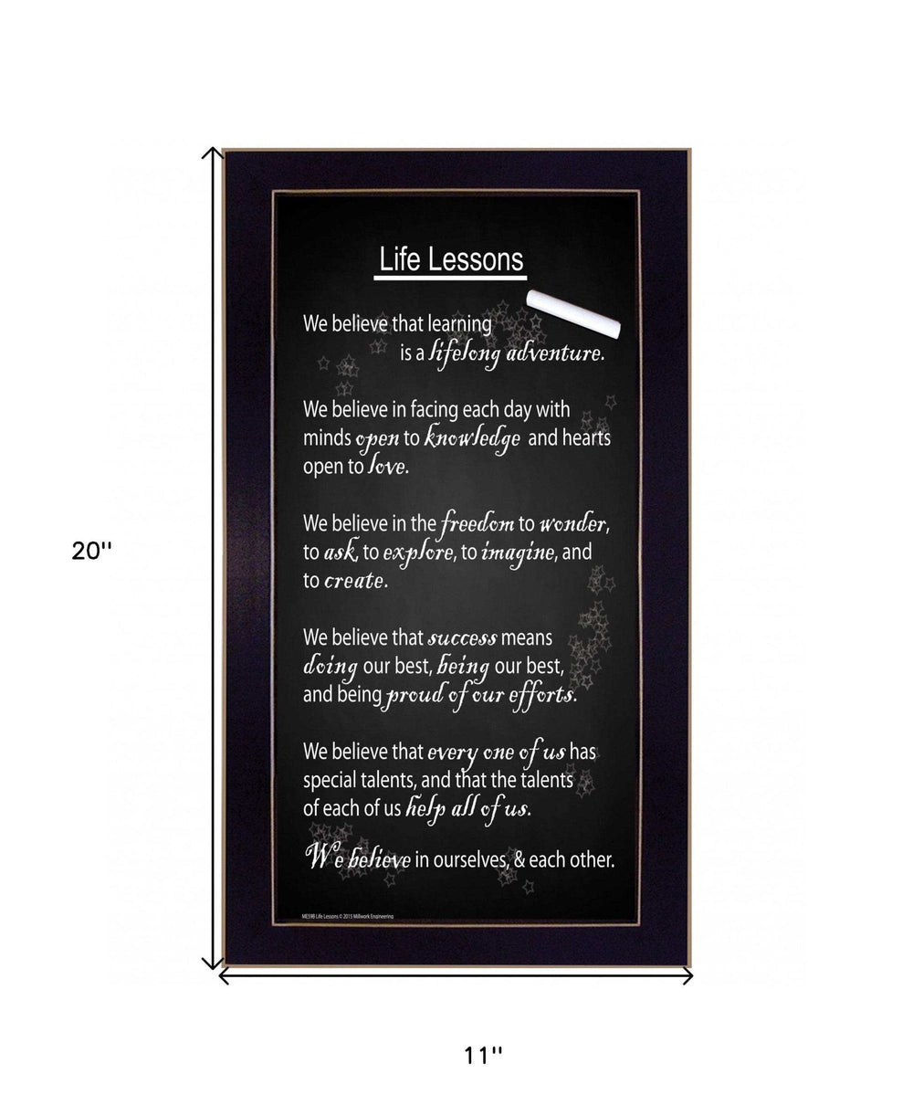 Life Lessons 5 Black Framed Print Wall Art - Homeroots - Flyclothing LLC