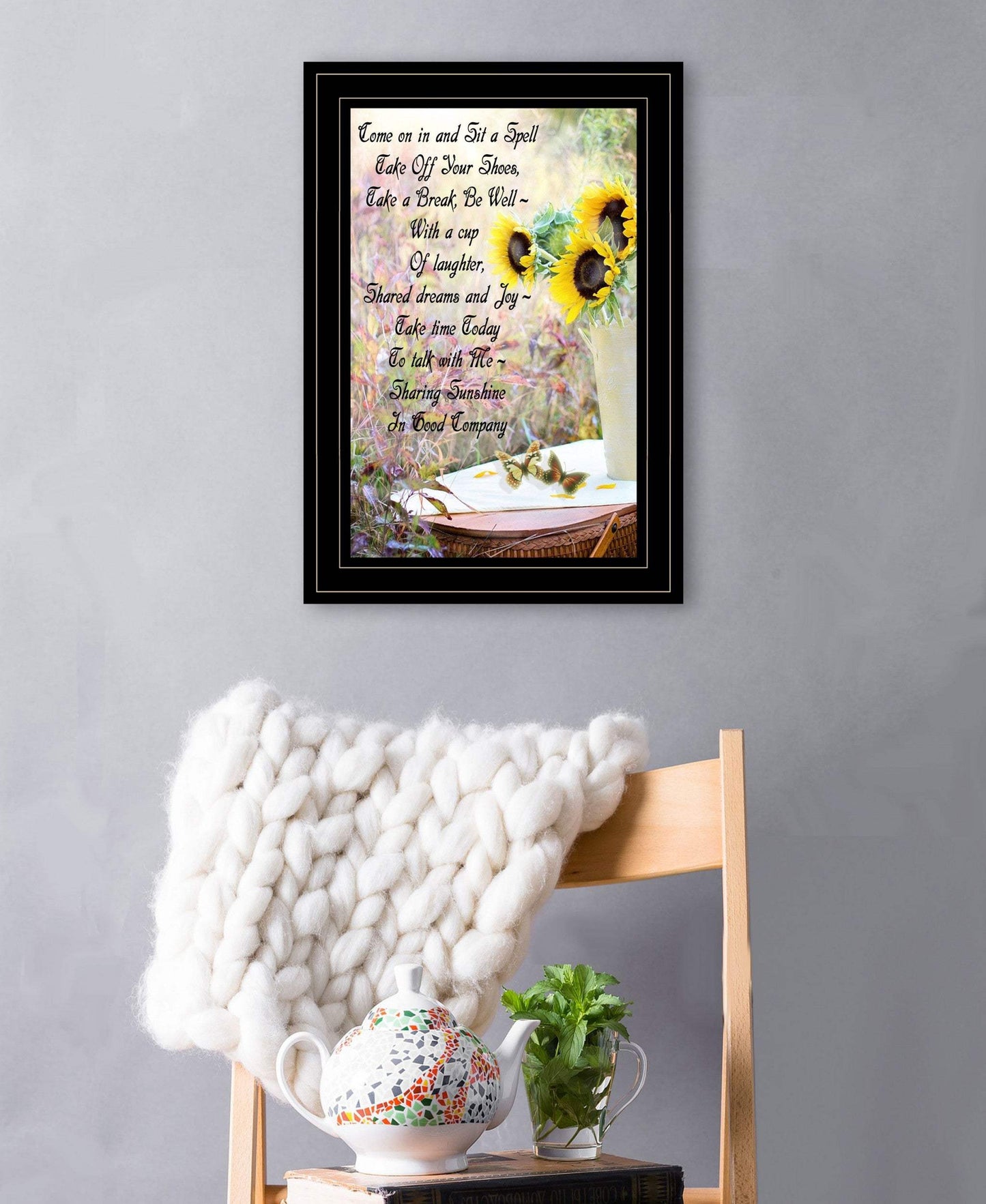 Sharing Sunshine 1 Black Framed Print Wall Art - Homeroots - Flyclothing LLC