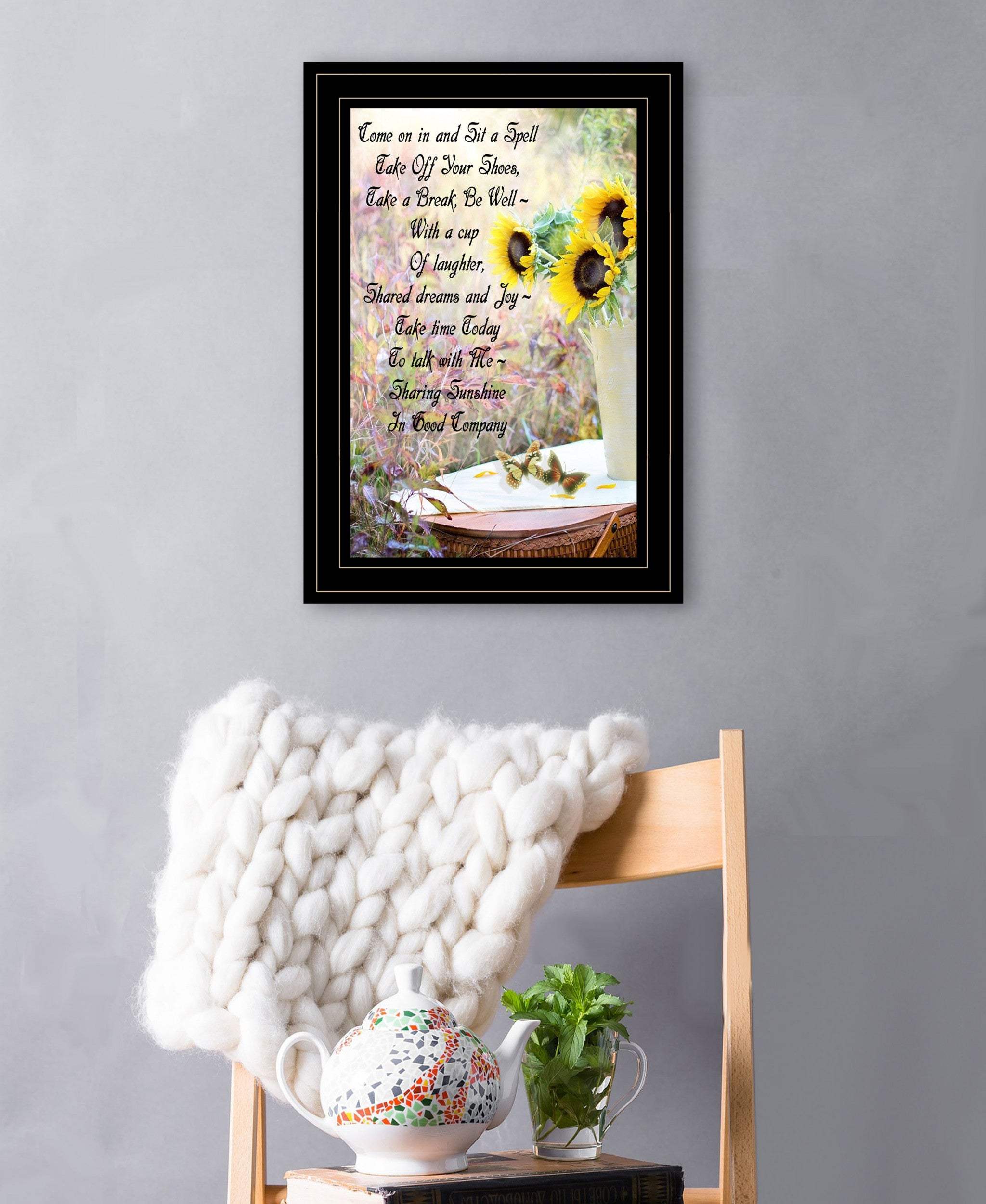 Sharing Sunshine 1 Black Framed Print Wall Art - Homeroots - Flyclothing LLC
