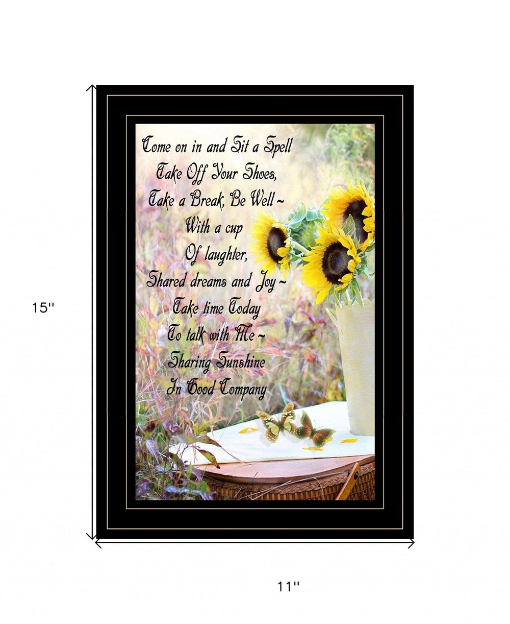 Sharing Sunshine 1 Black Framed Print Wall Art - Homeroots - Flyclothing LLC
