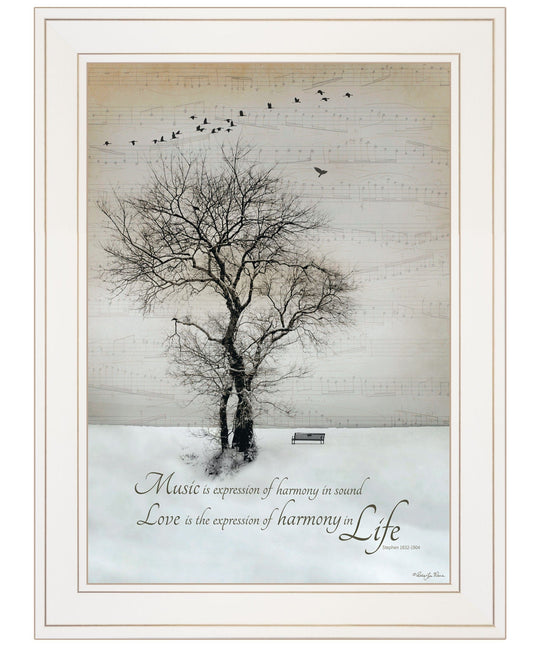 Harmony 1 White Framed Print Kitchen Wall Art - Homeroots