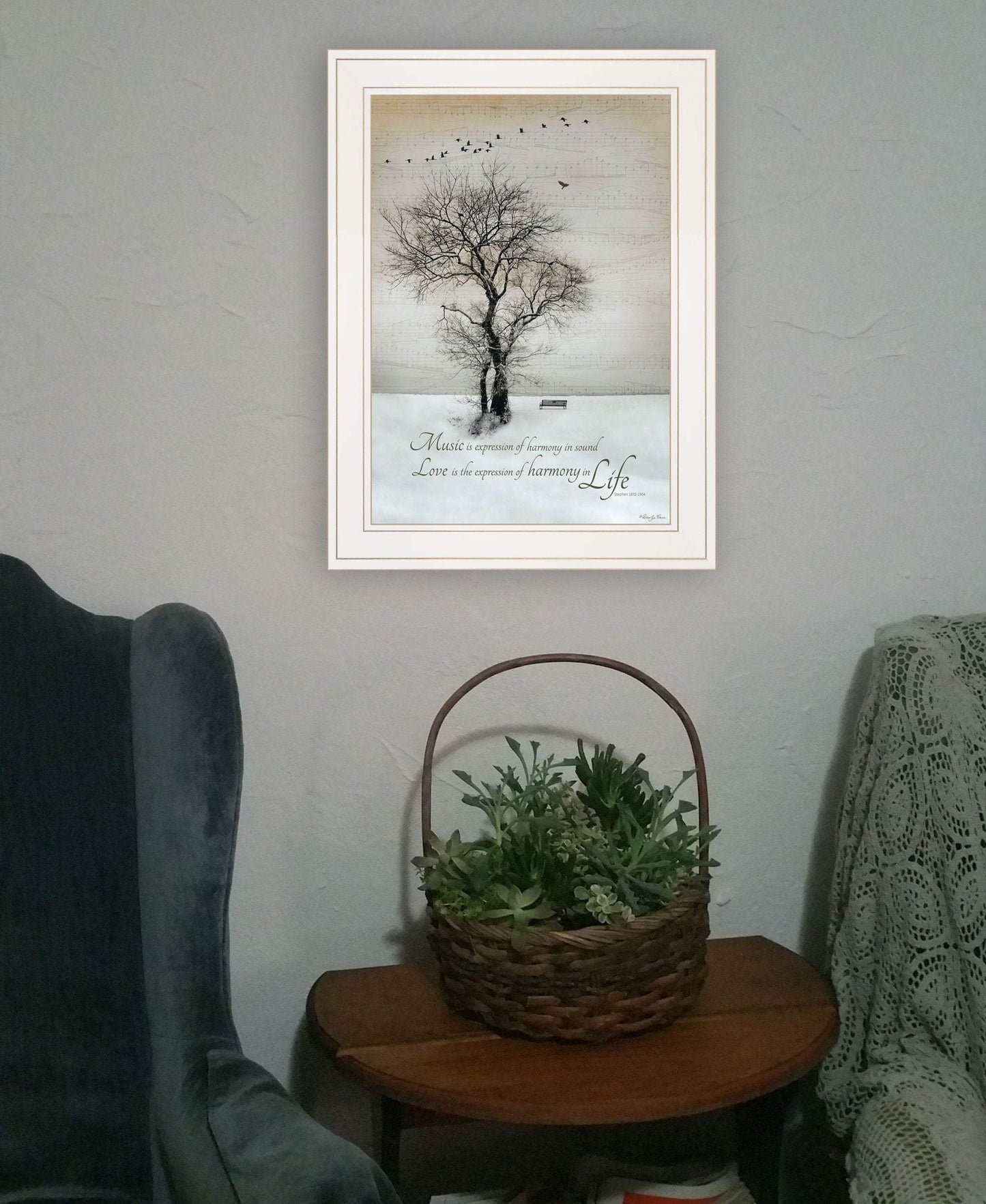 Harmony 1 White Framed Print Kitchen Wall Art - Homeroots - Flyclothing LLC