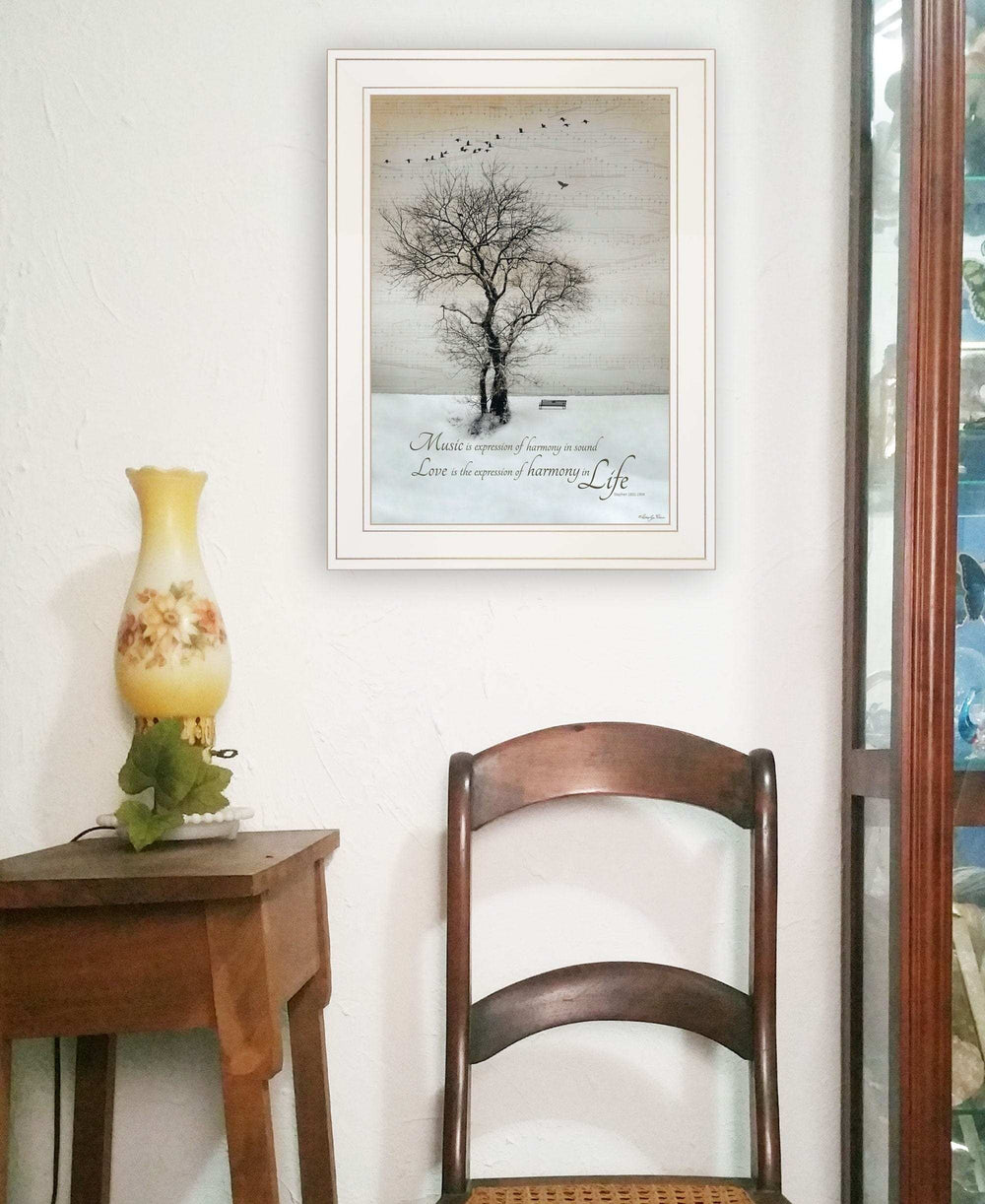 Harmony 1 White Framed Print Kitchen Wall Art - Homeroots - Flyclothing LLC