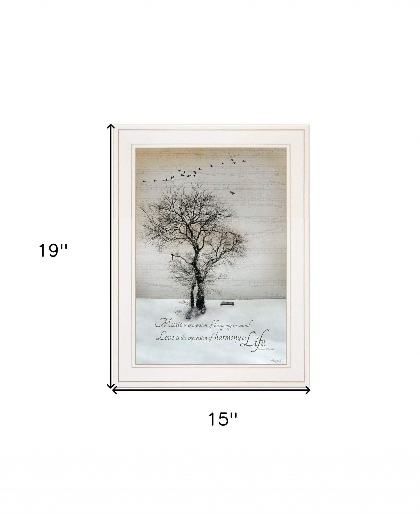 Harmony 1 White Framed Print Kitchen Wall Art - Homeroots - Flyclothing LLC