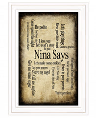 Nina Says 1 White Framed Print Wall Art - Homeroots