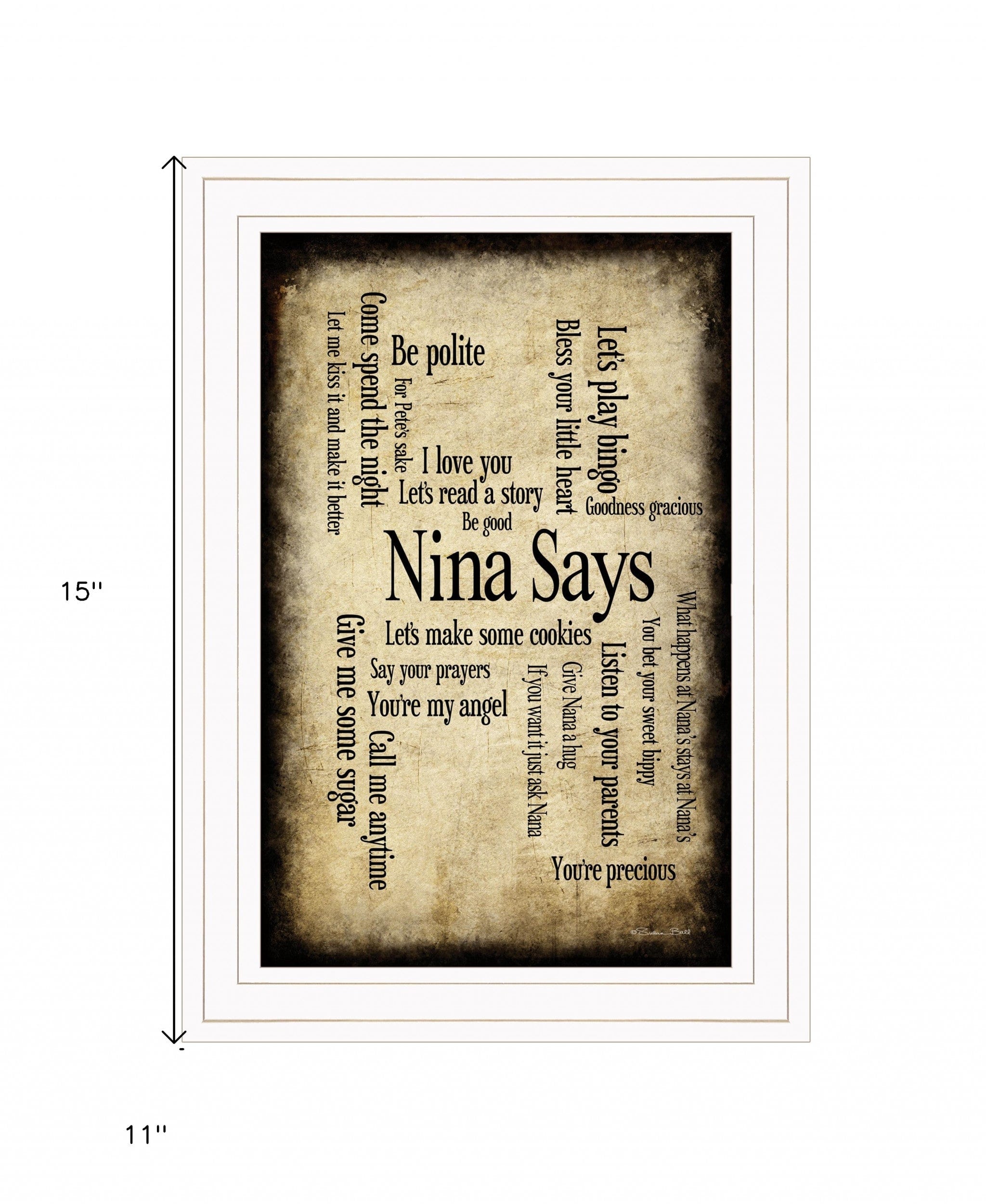 Nina Says 1 White Framed Print Wall Art - Homeroots