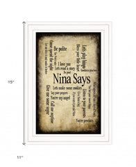 Nina Says 1 White Framed Print Wall Art - Homeroots