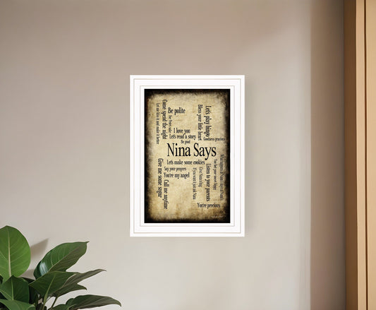 Nina Says 1 White Framed Print Wall Art - Homeroots