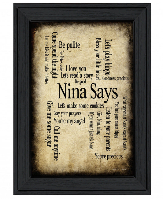 Nina Says 2 Black Framed Print Wall Art - Homeroots
