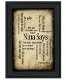 Nina Says 2 Black Framed Print Wall Art - Homeroots