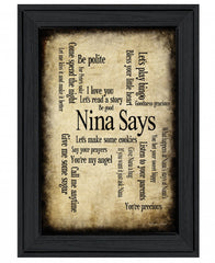 Nina Says 2 Black Framed Print Wall Art - Homeroots