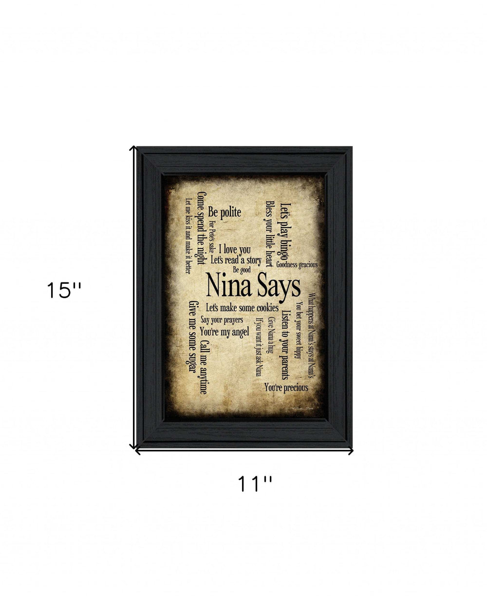 Nina Says 2 Black Framed Print Wall Art - Homeroots - Flyclothing LLC