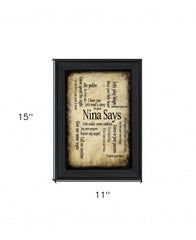 Nina Says 2 Black Framed Print Wall Art - Homeroots