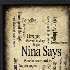 Nina Says 2 Black Framed Print Wall Art - Homeroots